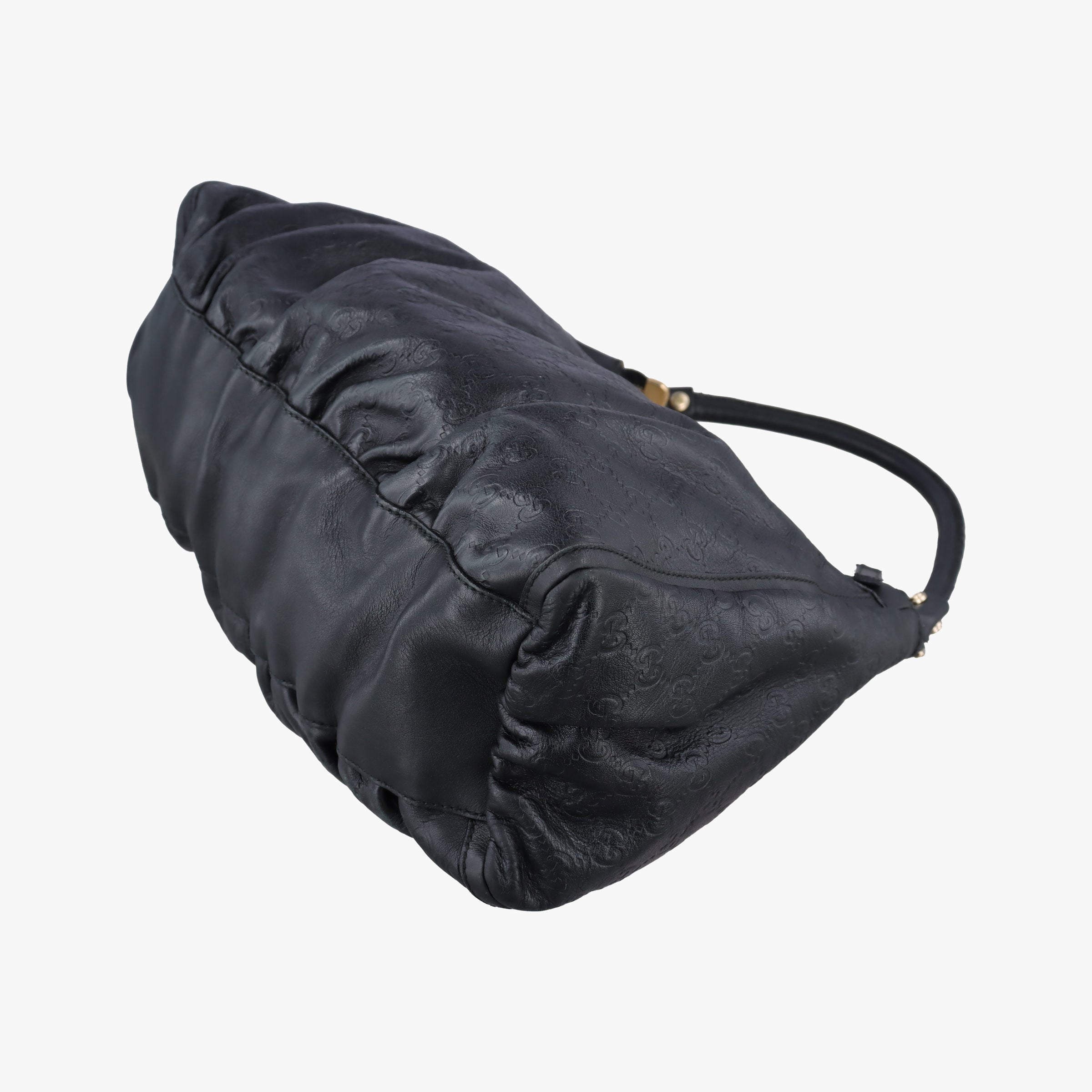 Pre-owned Gucci Abbey D-ring Hobo Black Leather 189833 handbag | stylenewstar