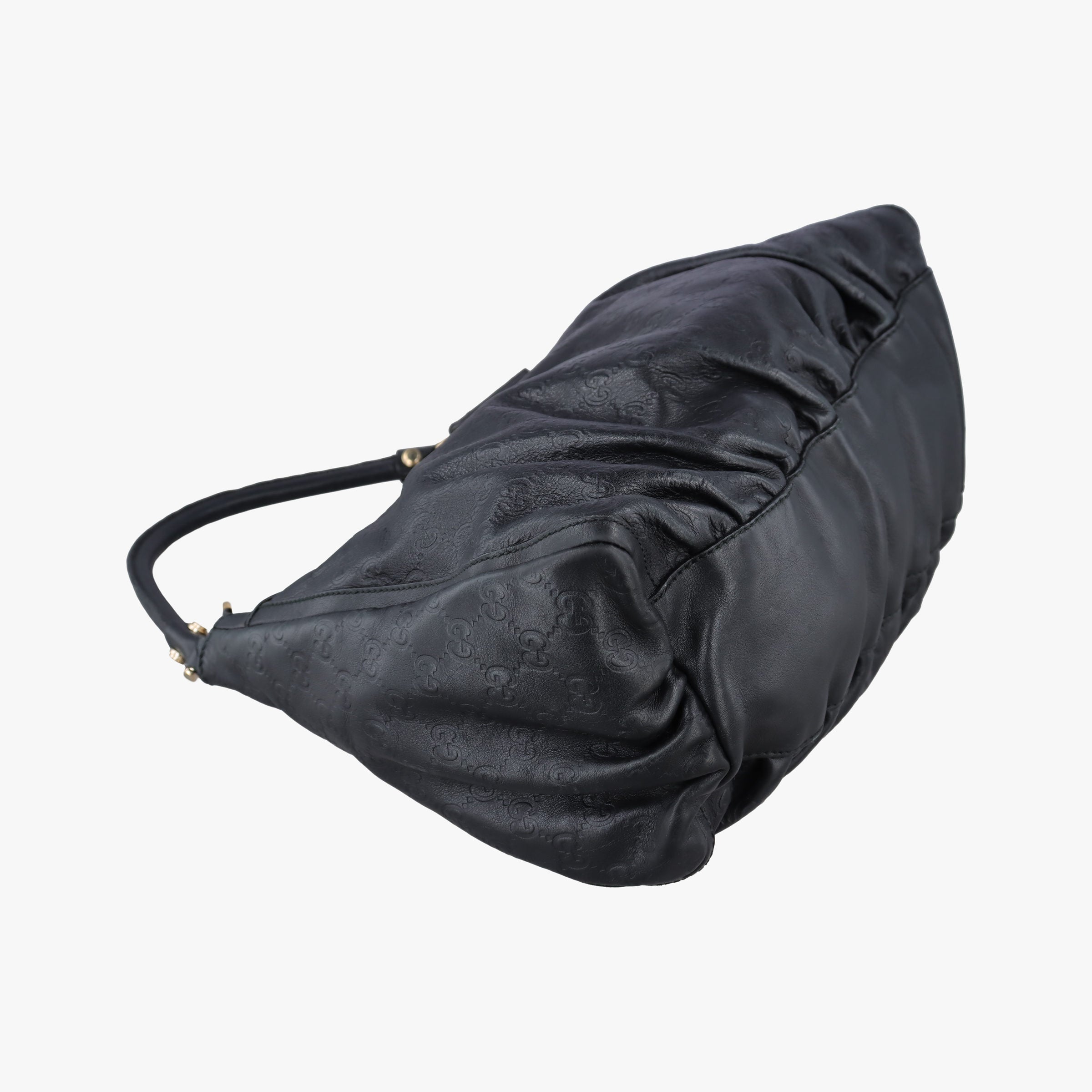Pre-owned Gucci Abbey D-ring Hobo Black Leather 189833 handbag | stylenewstar