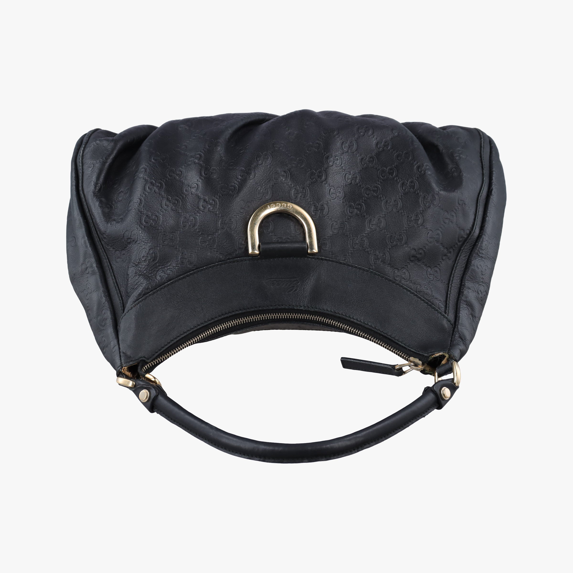 Pre-owned Gucci Abbey D-ring Hobo Black Leather 189833 handbag | stylenewstar