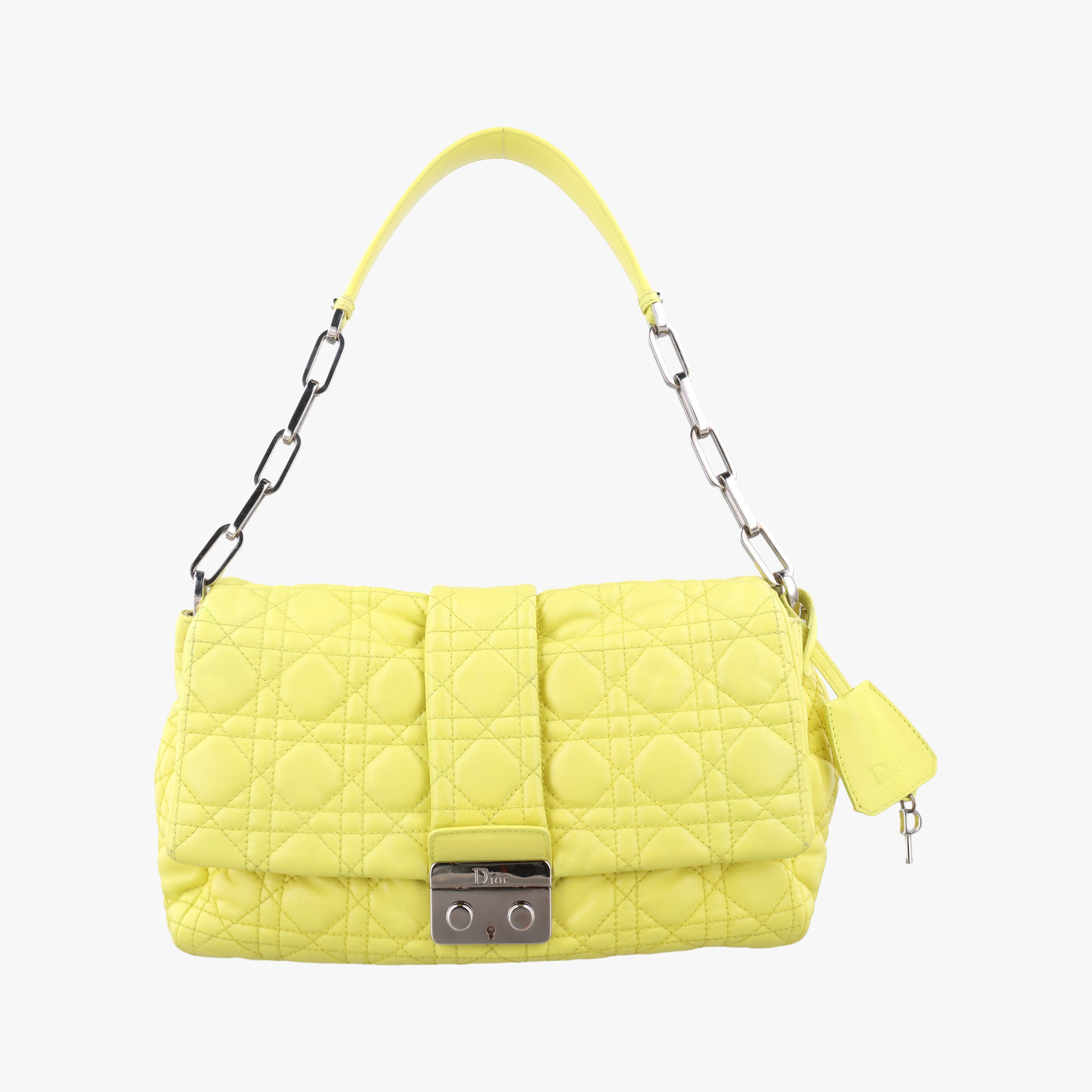Pre-owned Christian Dior New Rock Yellow lambskin  shoulderbag | stylenewstar