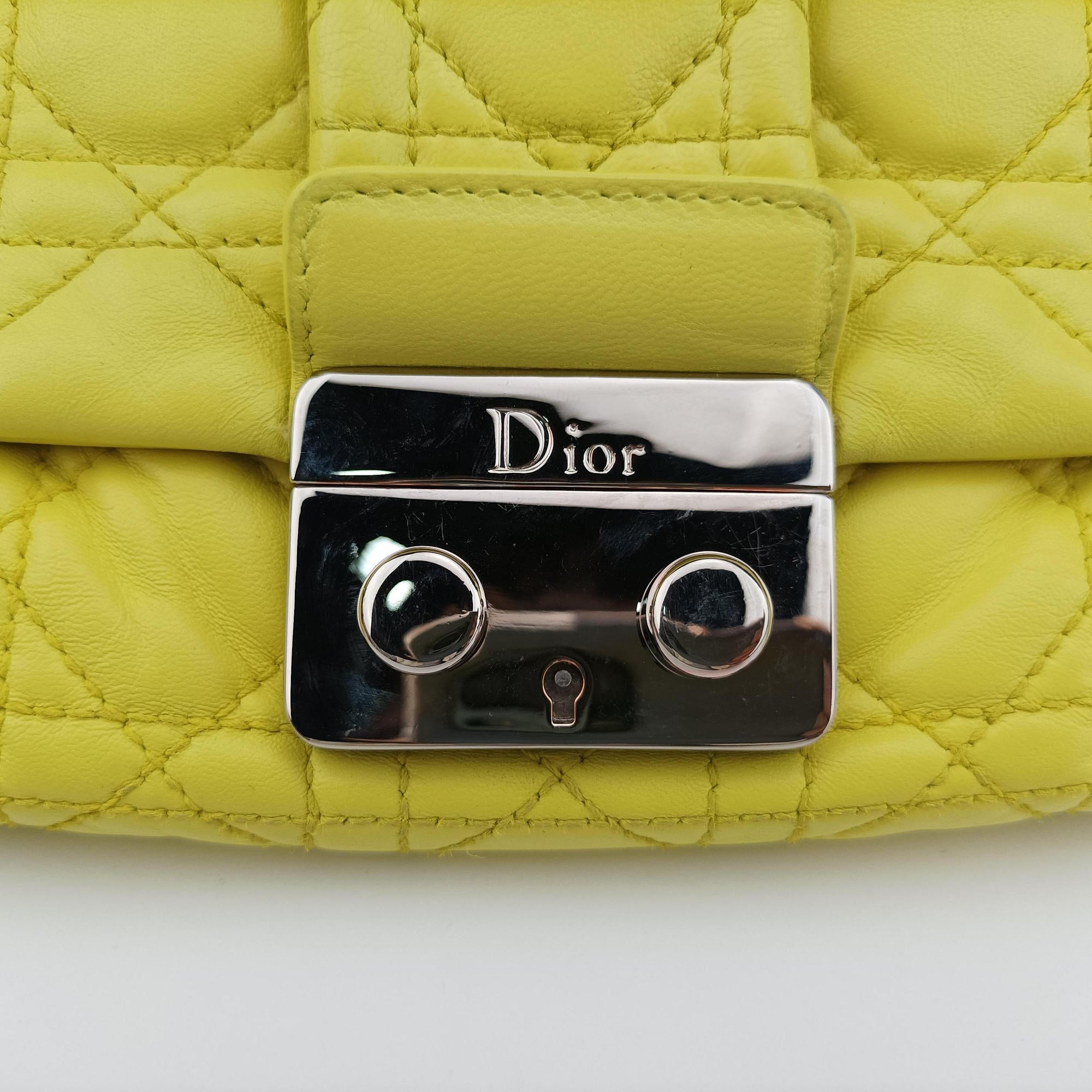 Pre-owned Christian Dior New Rock Yellow lambskin  shoulderbag | stylenewstar