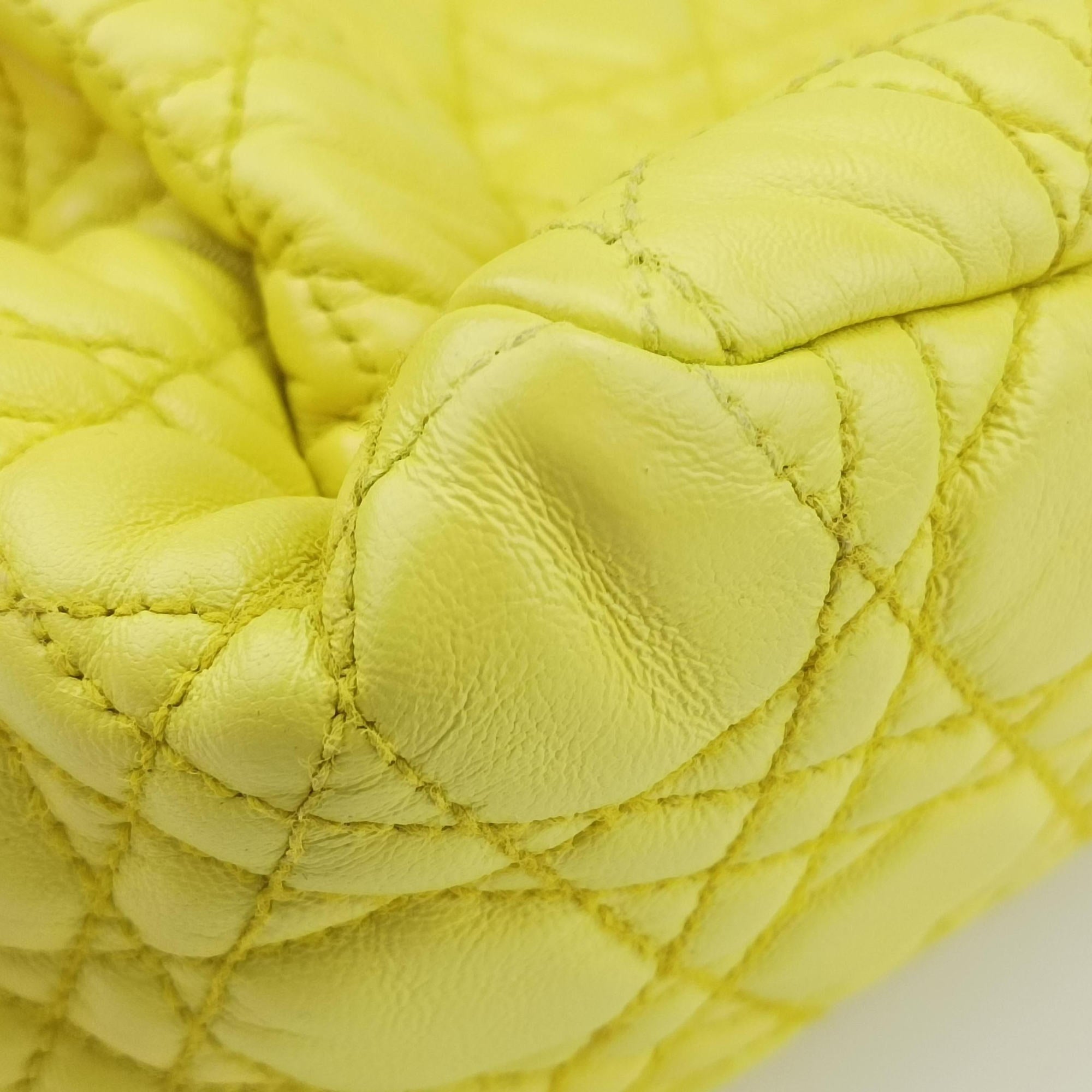 Pre-owned Christian Dior New Rock Yellow lambskin  shoulderbag | stylenewstar