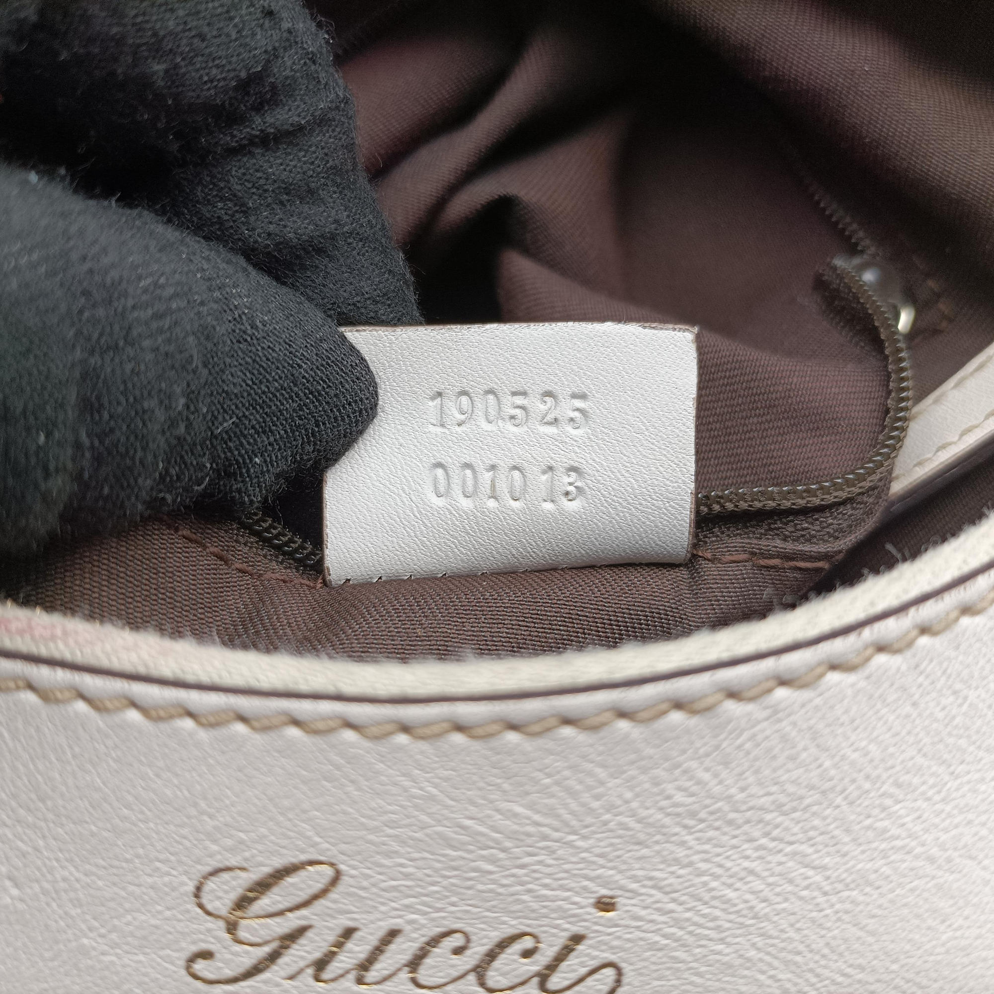 Vintage Gucci Abbey D-ring Hobo Beige×White canvas×leather 190525 handbag | stylenewstar