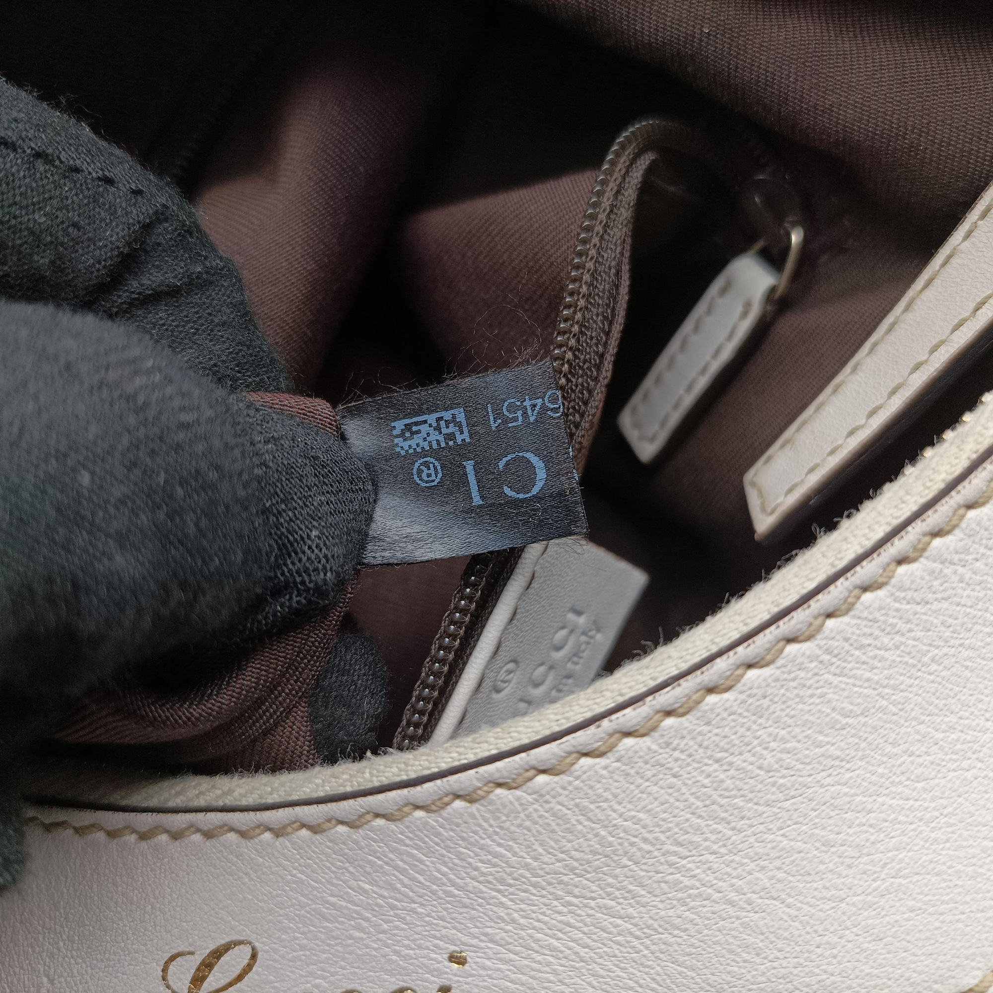 Vintage Gucci Abbey D-ring Hobo Beige×White canvas×leather 190525 handbag | stylenewstar