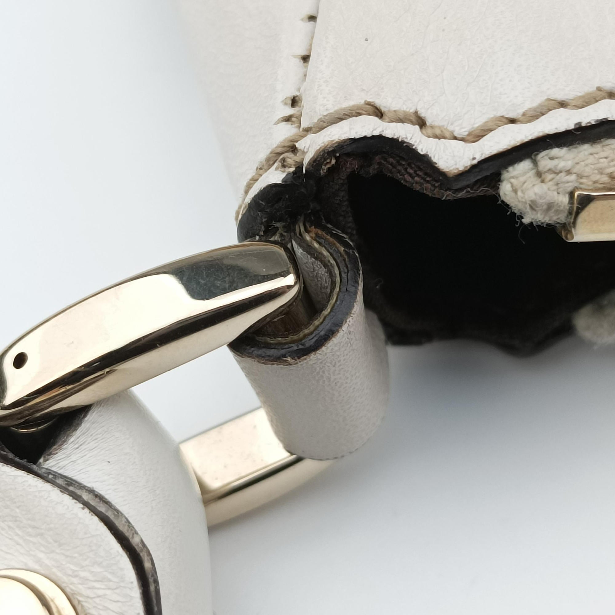 Vintage Gucci Abbey D-ring Hobo Beige×White canvas×leather 190525 handbag | stylenewstar