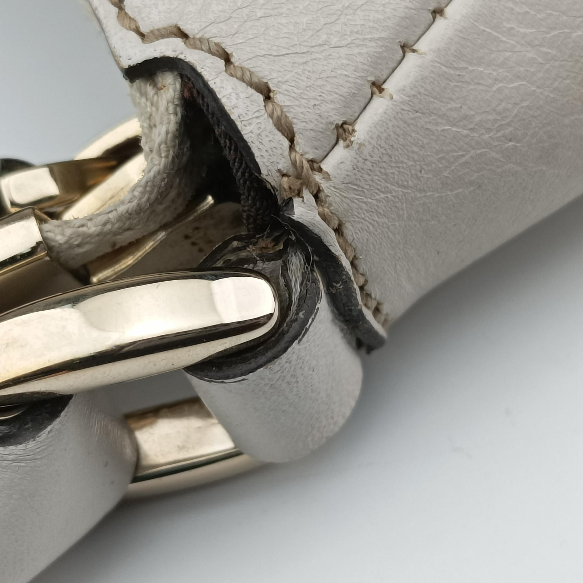 Vintage Gucci Abbey D-ring Hobo Beige×White canvas×leather 190525 handbag | stylenewstar