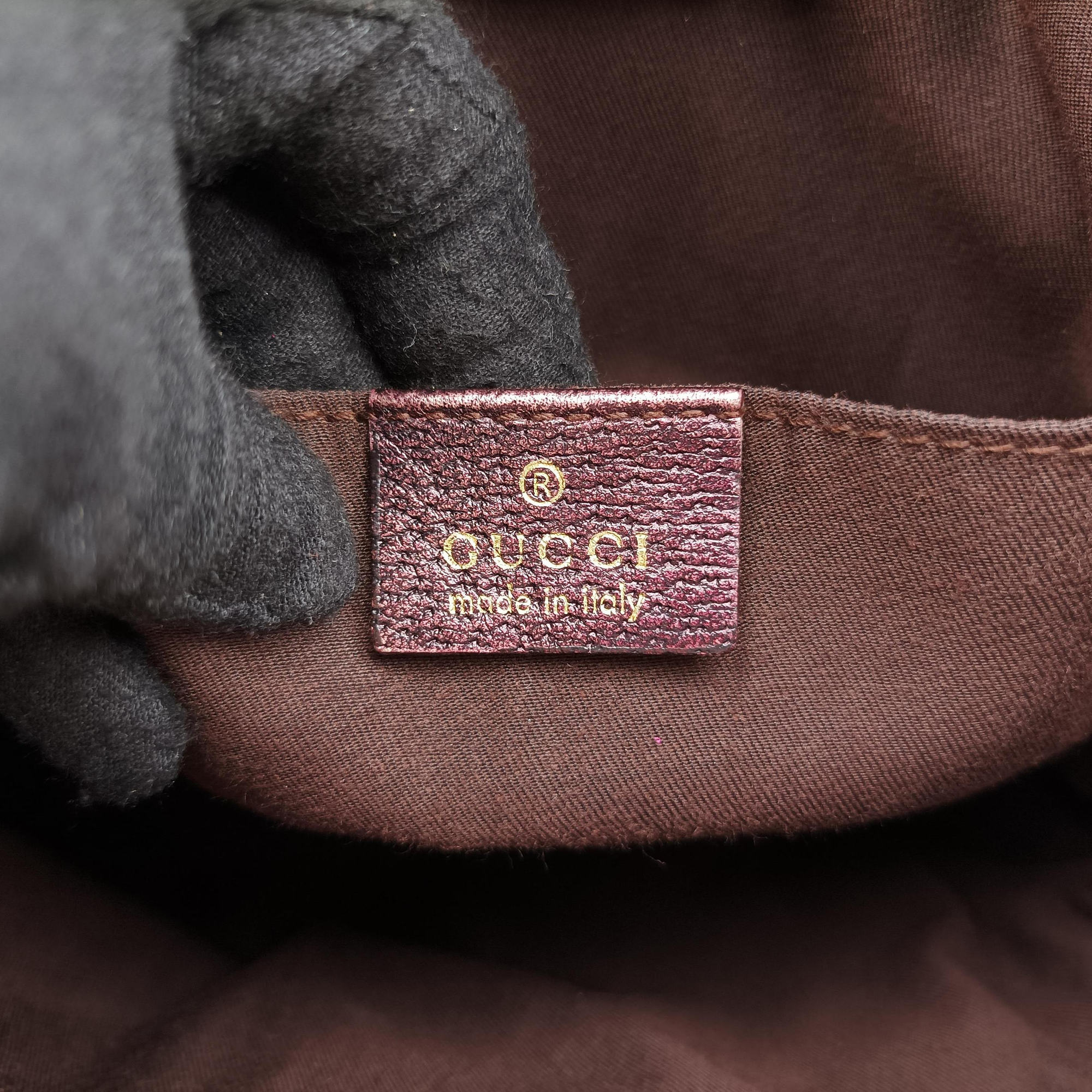 Secondhand Gucci Tom Ford Bamboo Chain Beige × Metallic Purple GG canvas×leather 135962 shoulderbag | stylenewstar