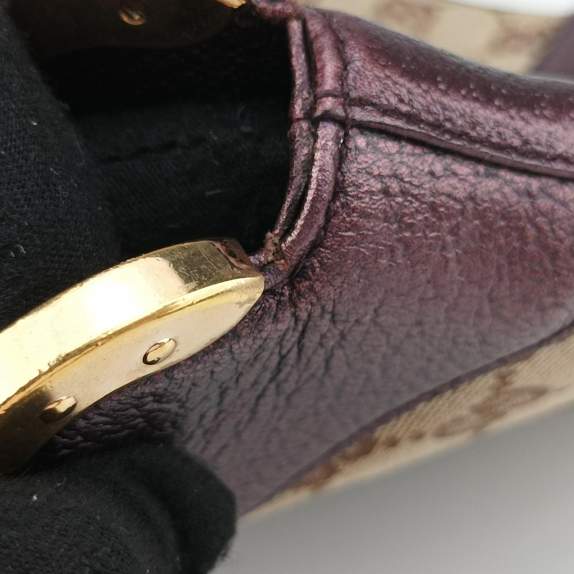 Secondhand Gucci Tom Ford Bamboo Chain Beige × Metallic Purple GG canvas×leather 135962 shoulderbag | stylenewstar