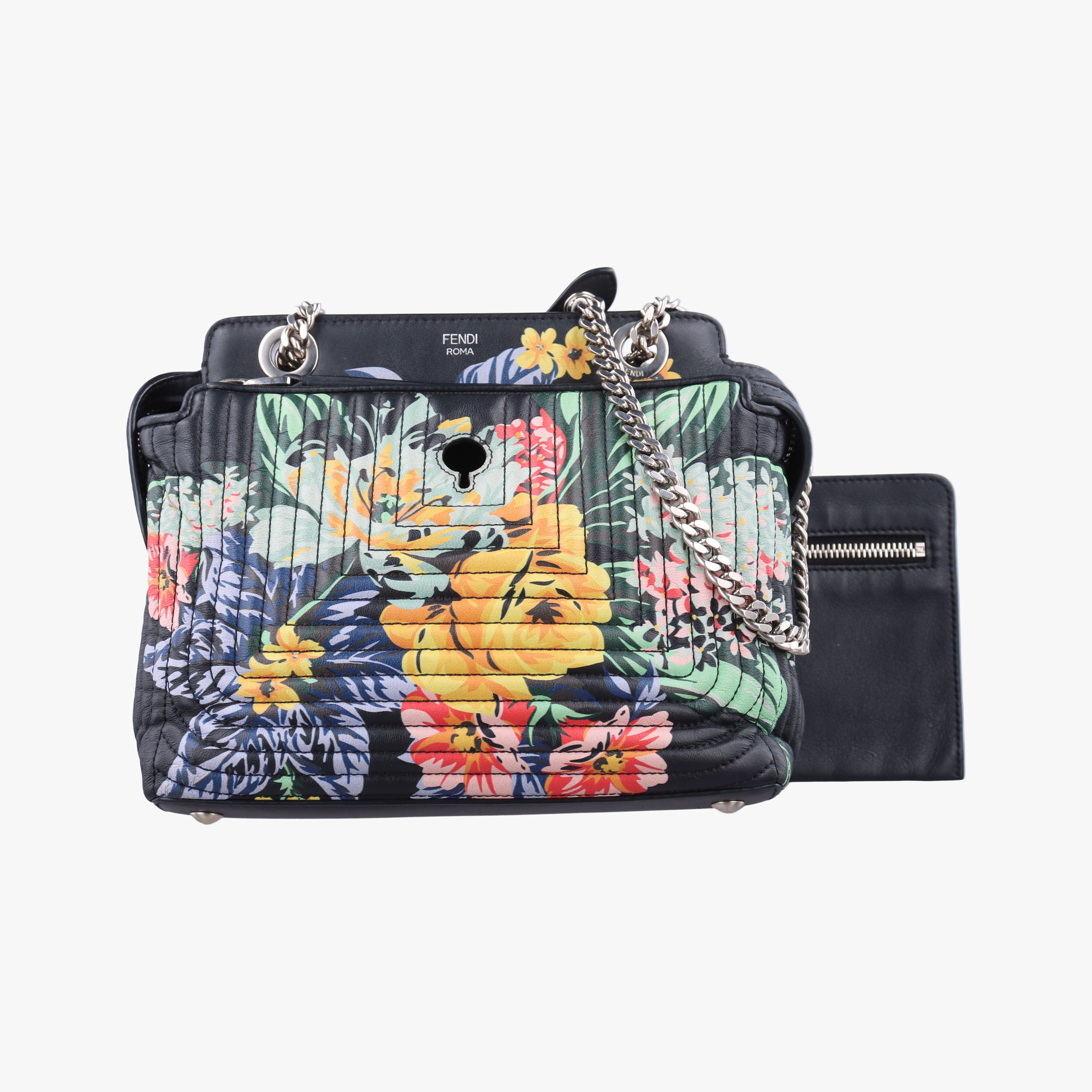 Pre-owned Fendi Dotcom Click Small Black×Multicolour Leather 8BN299 shoulderbag | stylenewstar