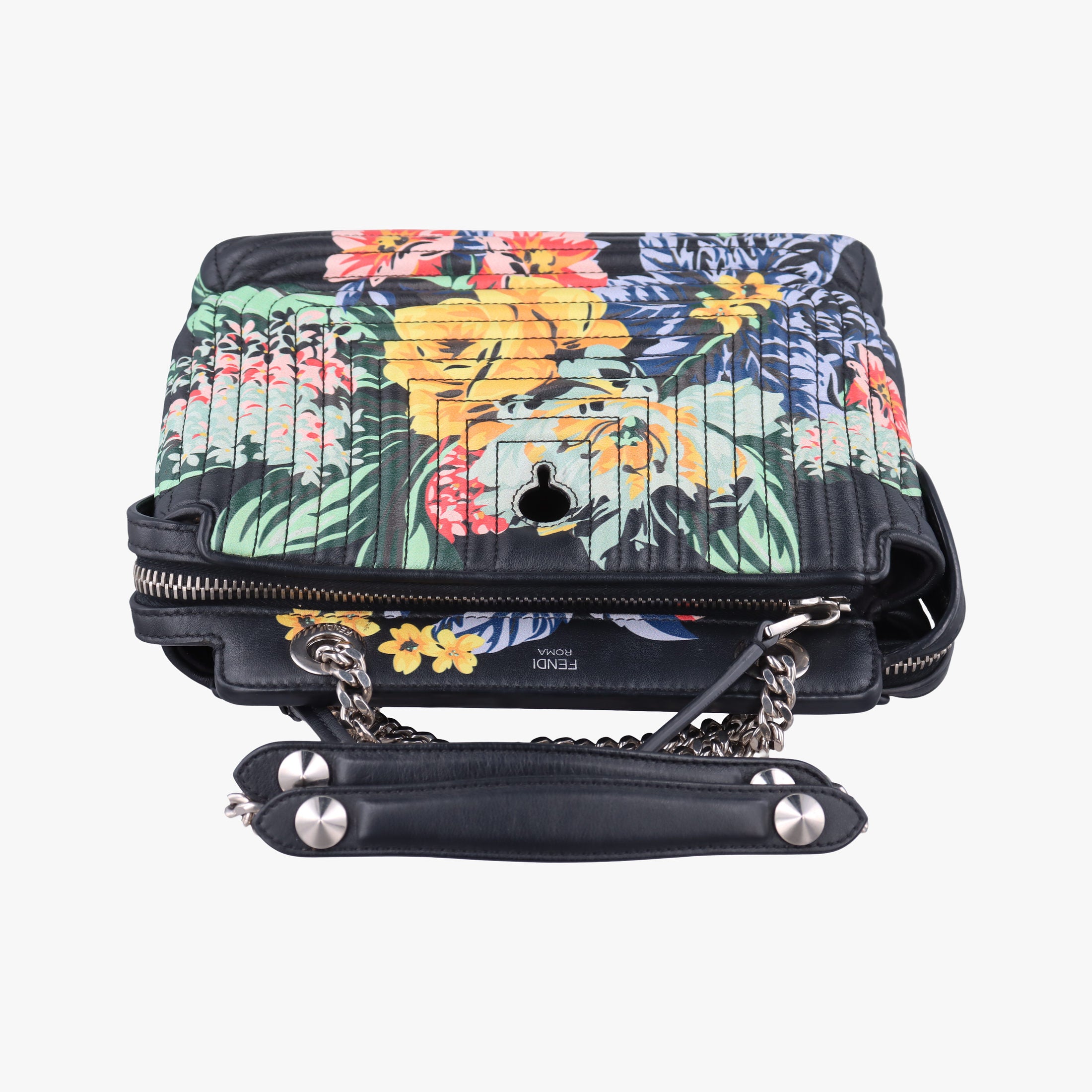 Pre-owned Fendi Dotcom Click Small Black×Multicolour Leather 8BN299 shoulderbag | stylenewstar