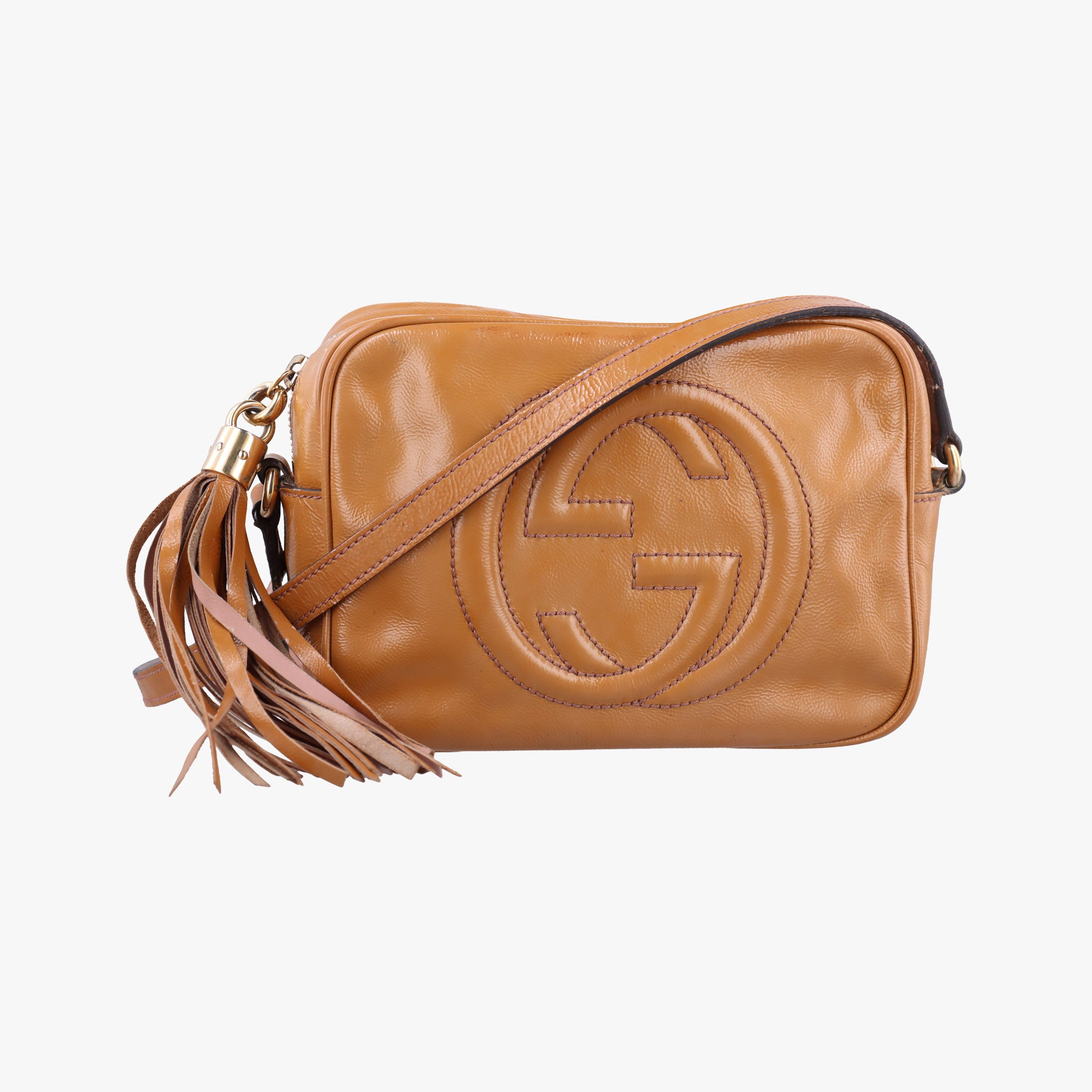 Pre-owned Gucci Soho Yellow Patent 308364 shoulderbag | stylenewstar