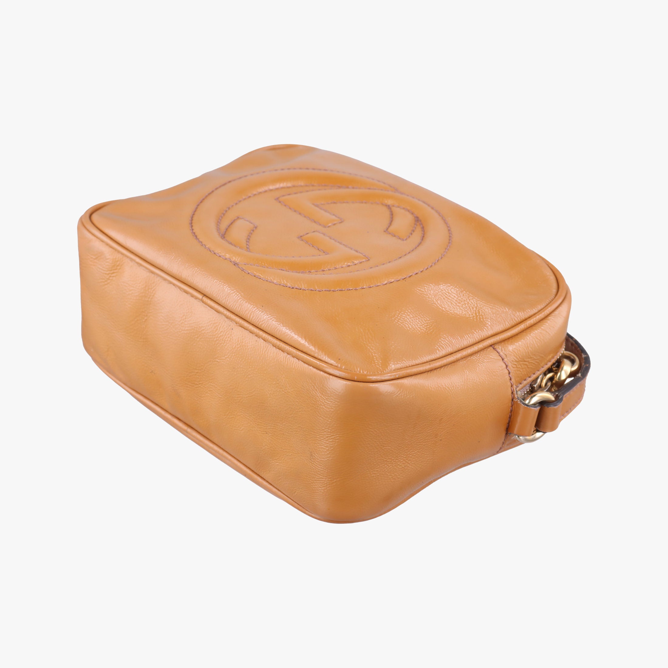 Pre-owned Gucci Soho Yellow Patent 308364 shoulderbag | stylenewstar