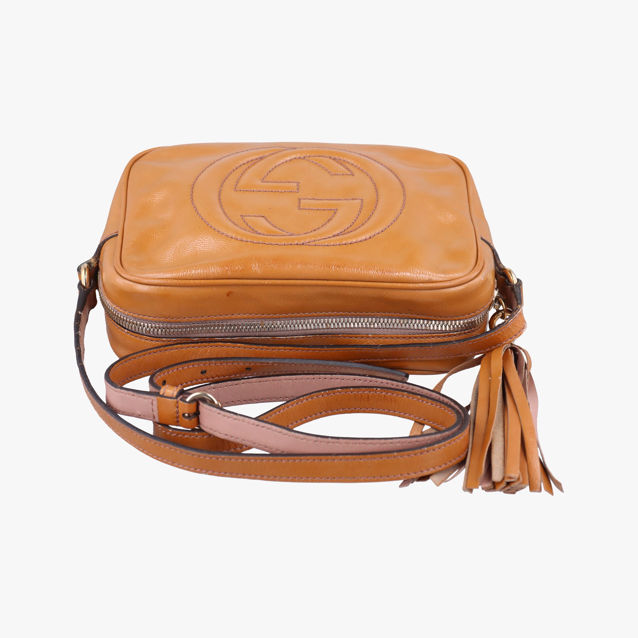 Pre-owned Gucci Soho Yellow Patent 308364 shoulderbag | stylenewstar