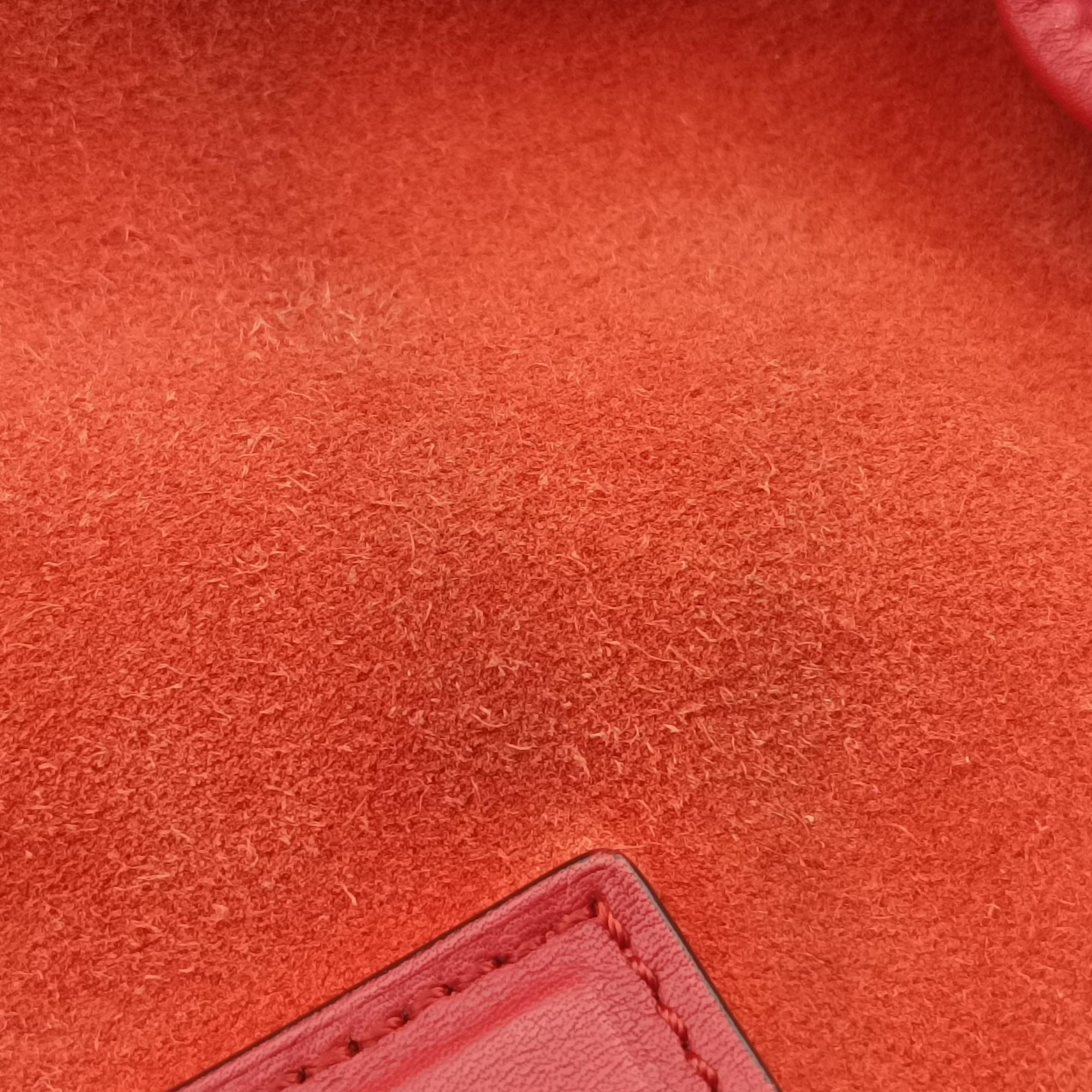 Pre-owned Loewe Amazona36 Orange×red Suede×leather  handbag | stylenewstar