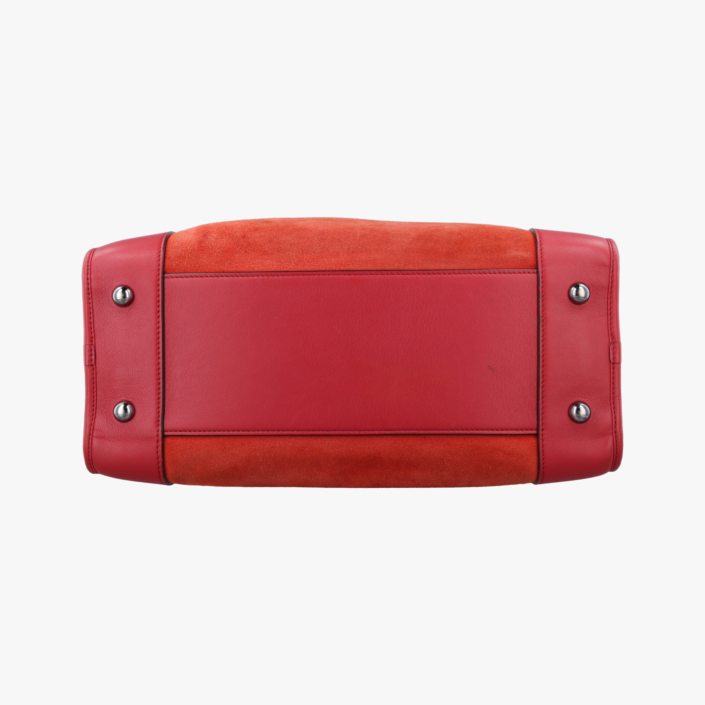 Pre-owned Loewe Amazona36 Orange×red Suede×leather  handbag | stylenewstar