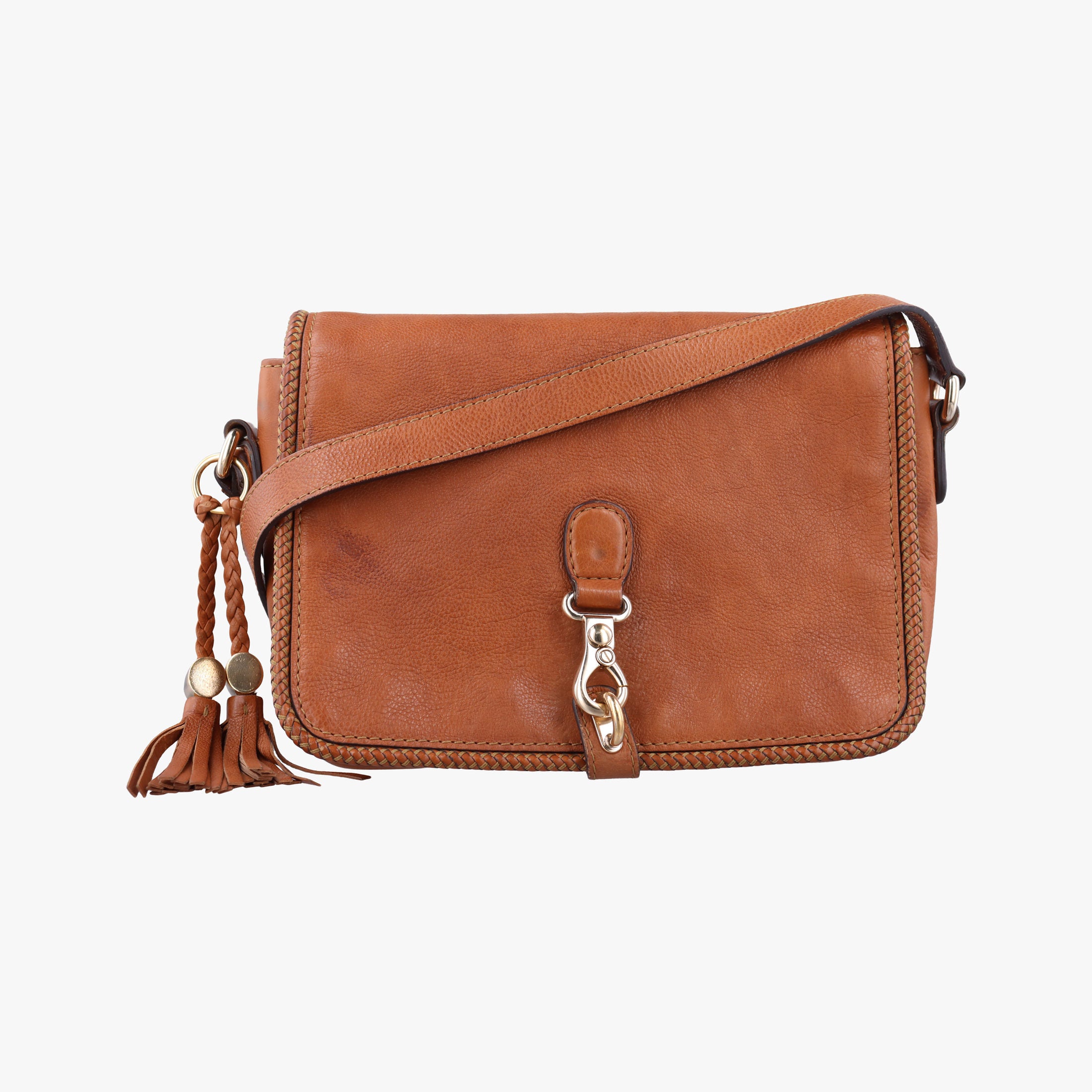 Pre-owned Gucci Marrakech Messenger Brown leather 257024 shoulderbag | stylenewstar