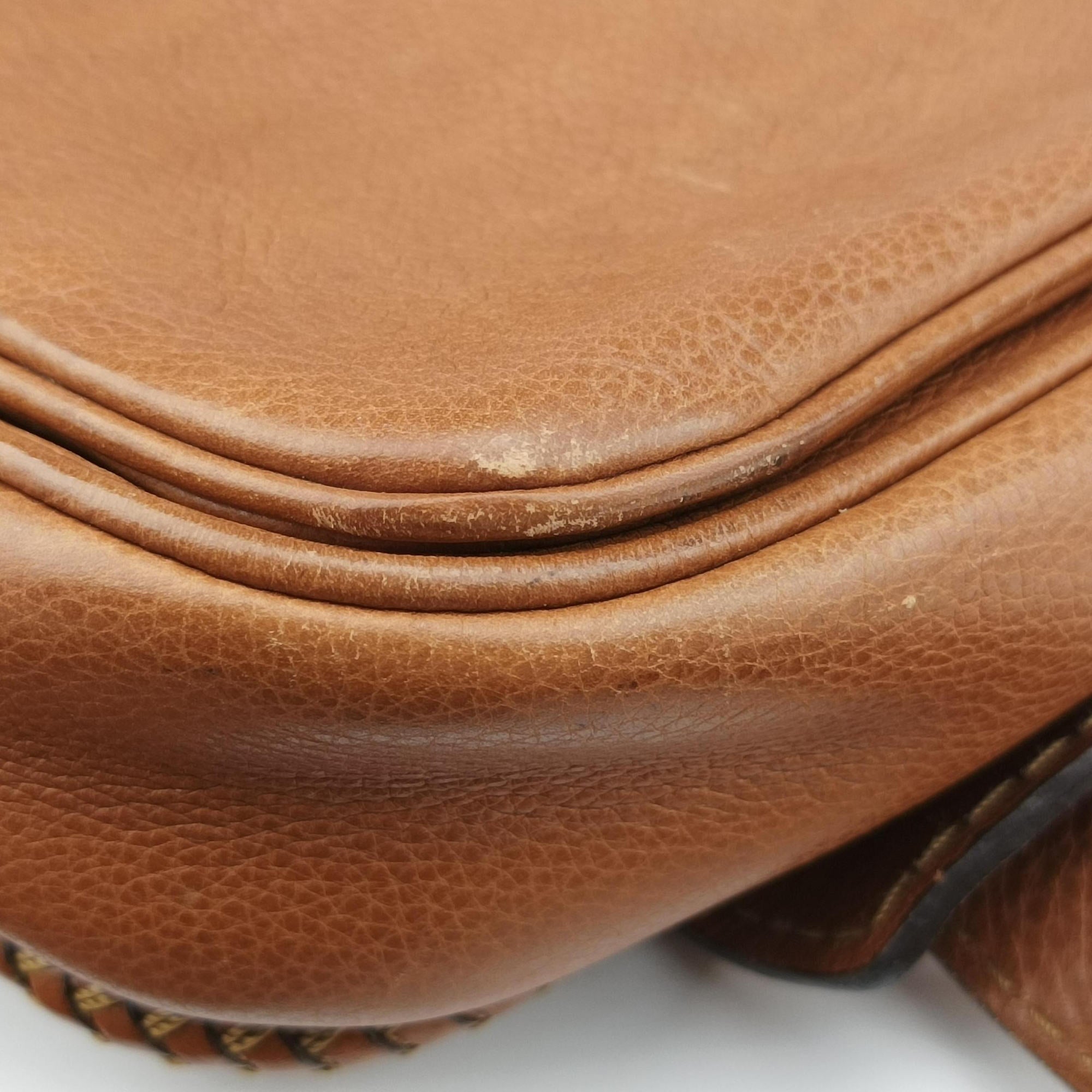 Pre-owned Gucci Marrakech Messenger Brown leather 257024 shoulderbag | stylenewstar