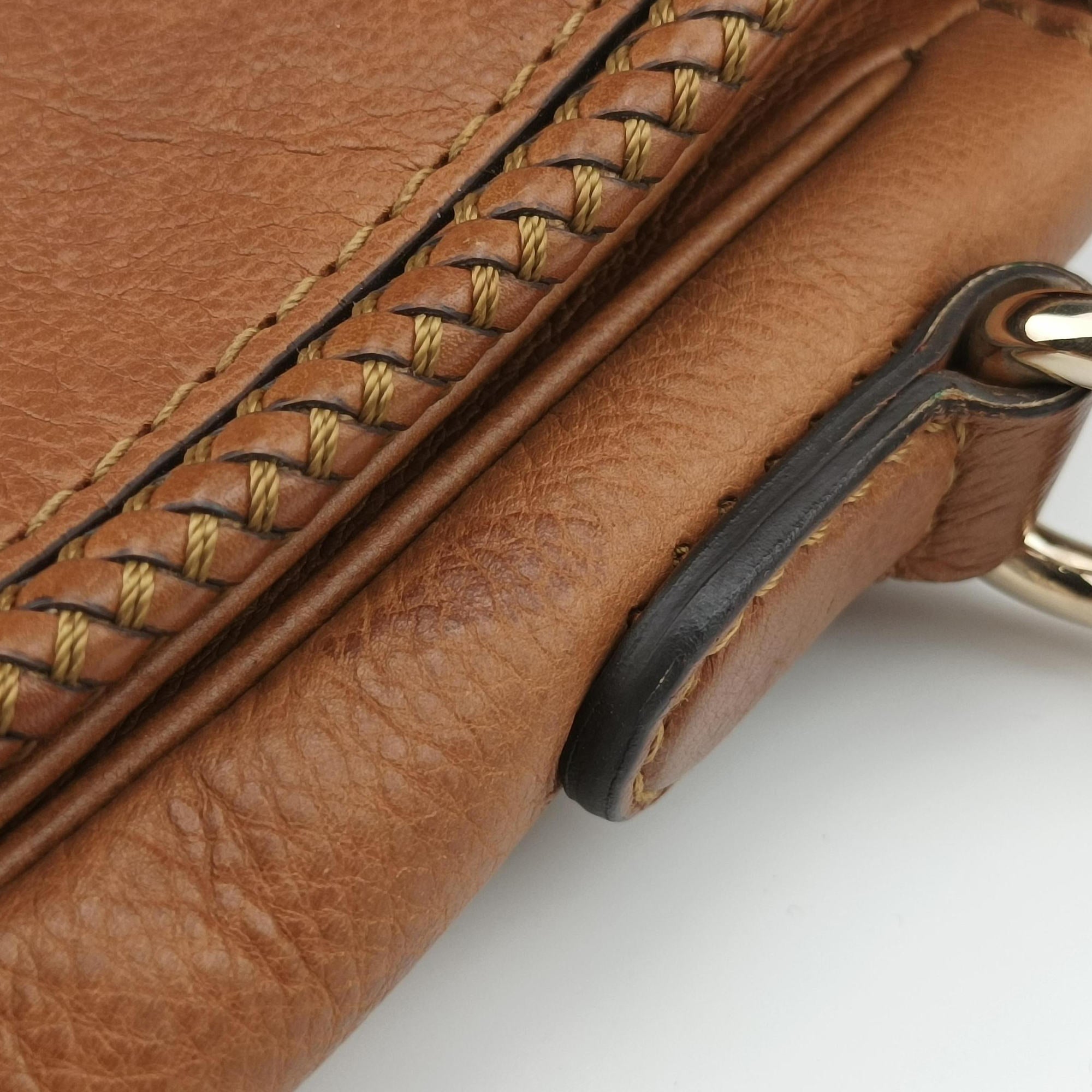 Pre-owned Gucci Marrakech Messenger Brown leather 257024 shoulderbag | stylenewstar