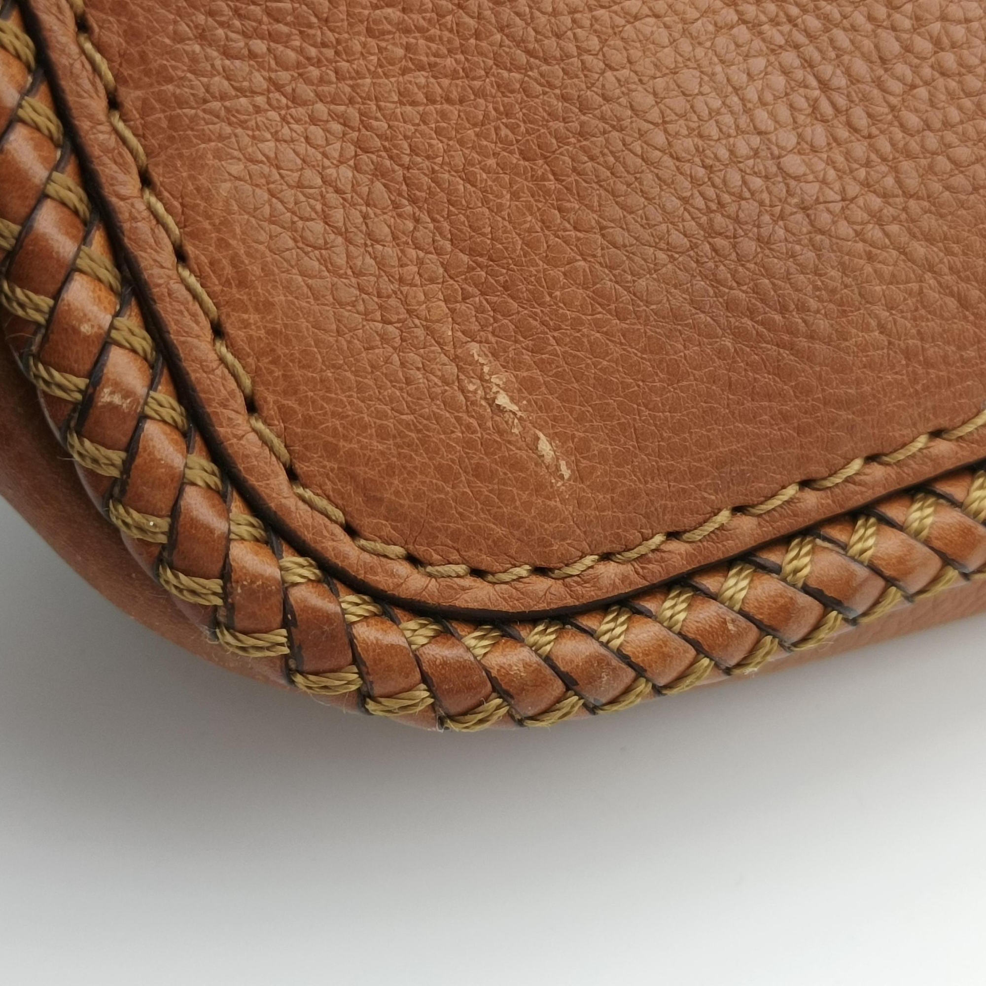 Pre-owned Gucci Marrakech Messenger Brown leather 257024 shoulderbag | stylenewstar