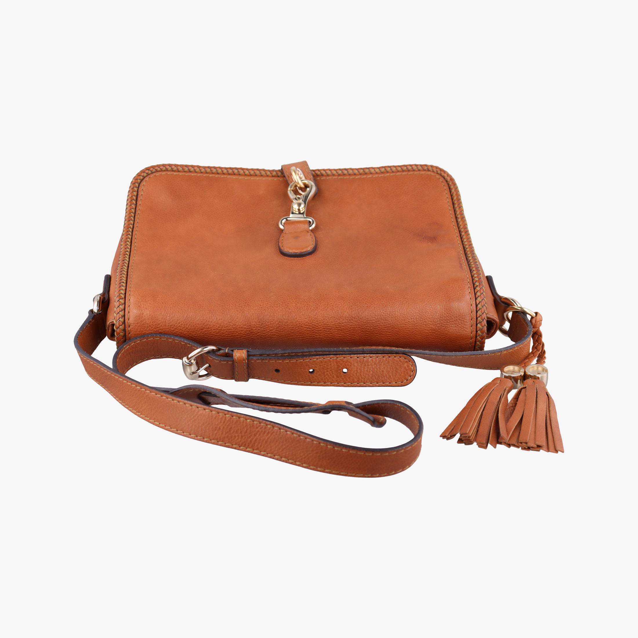 Pre-owned Gucci Marrakech Messenger Brown leather 257024 shoulderbag | stylenewstar