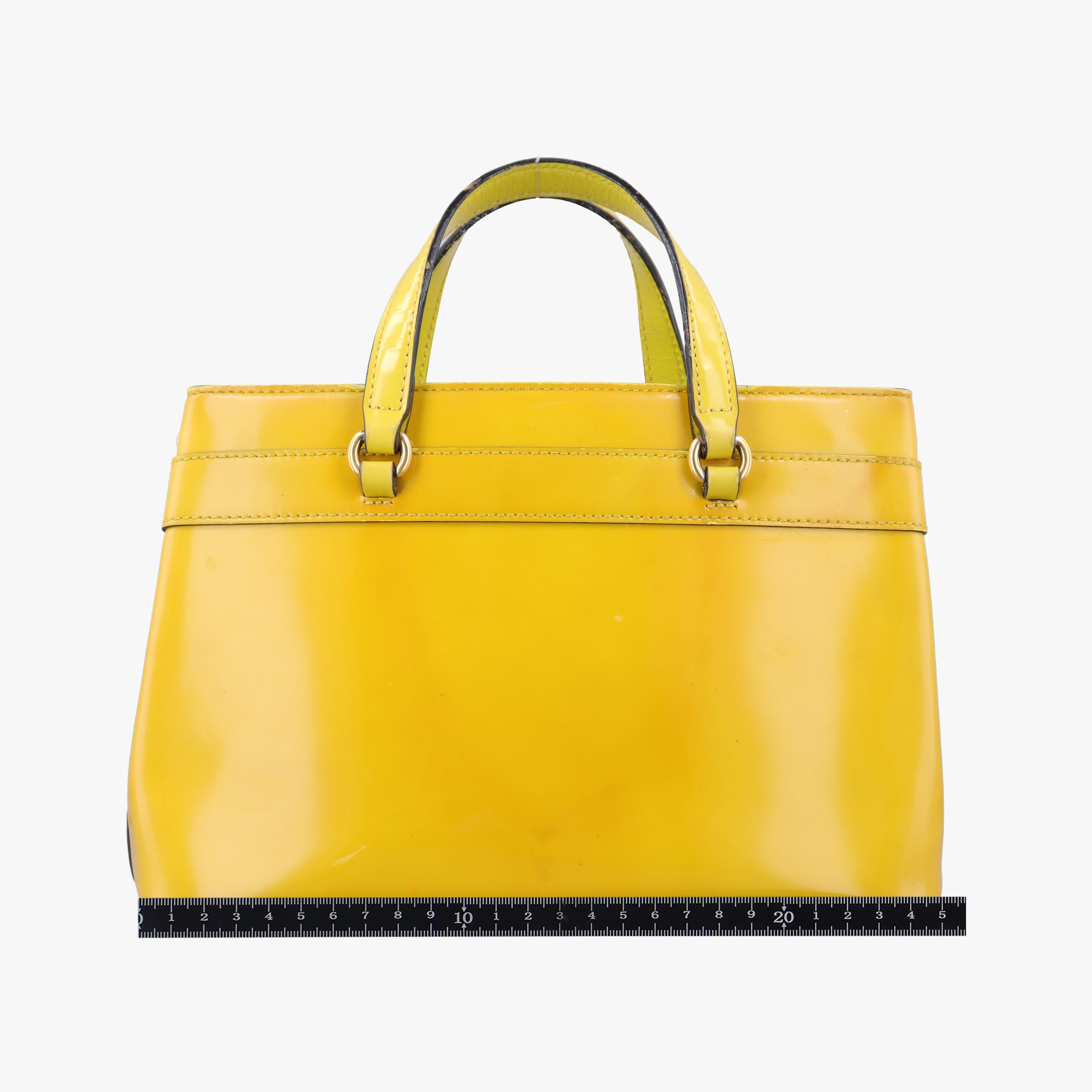Secondhand Gucci Bright Bit Yellow Patent 371925 handbag | stylenewstar