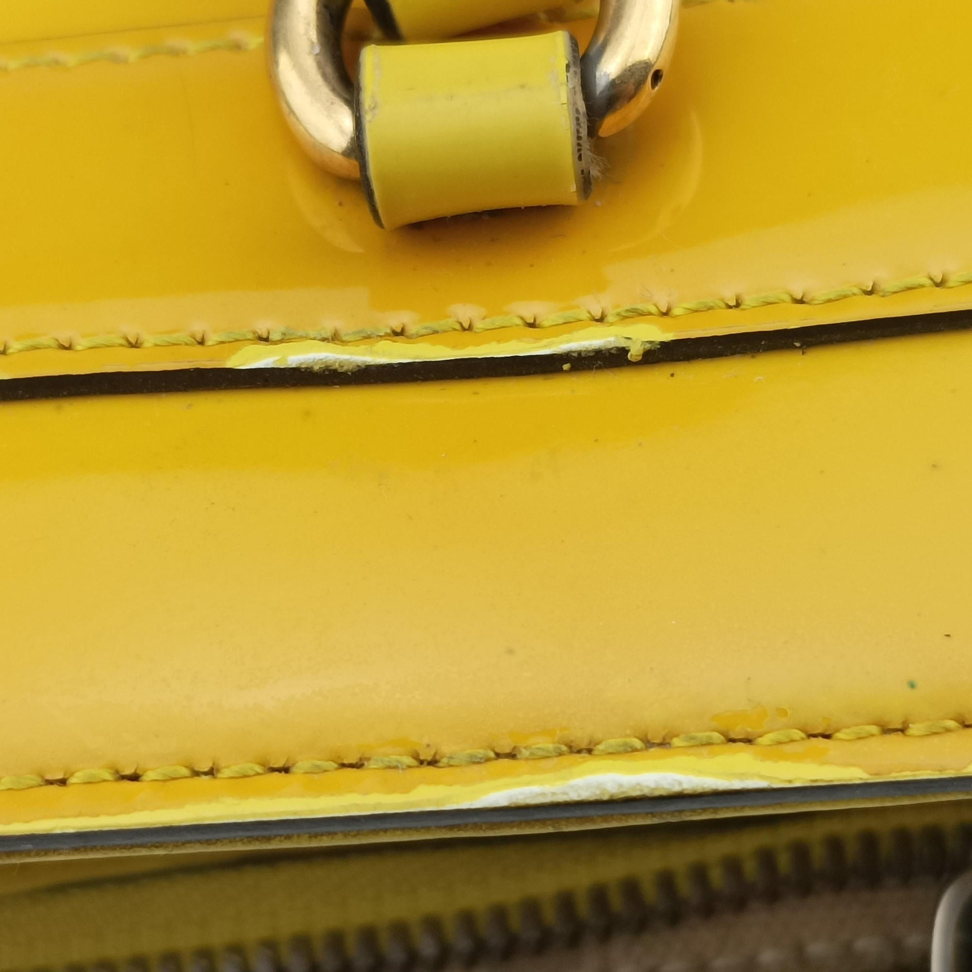 Secondhand Gucci Bright Bit Yellow Patent 371925 handbag | stylenewstar
