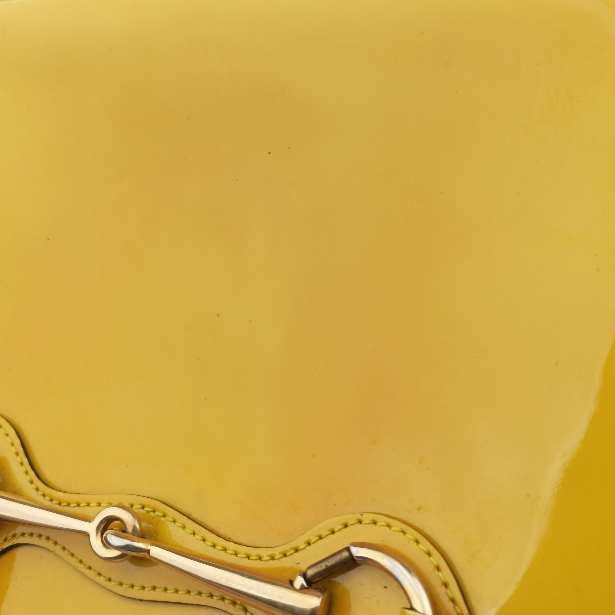 Secondhand Gucci Bright Bit Yellow Patent 371925 handbag | stylenewstar