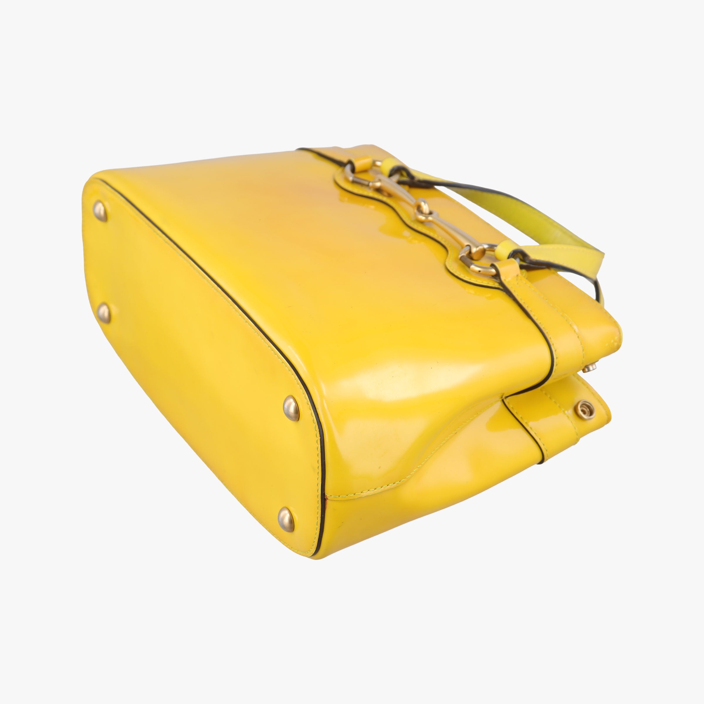 Secondhand Gucci Bright Bit Yellow Patent 371925 handbag | stylenewstar