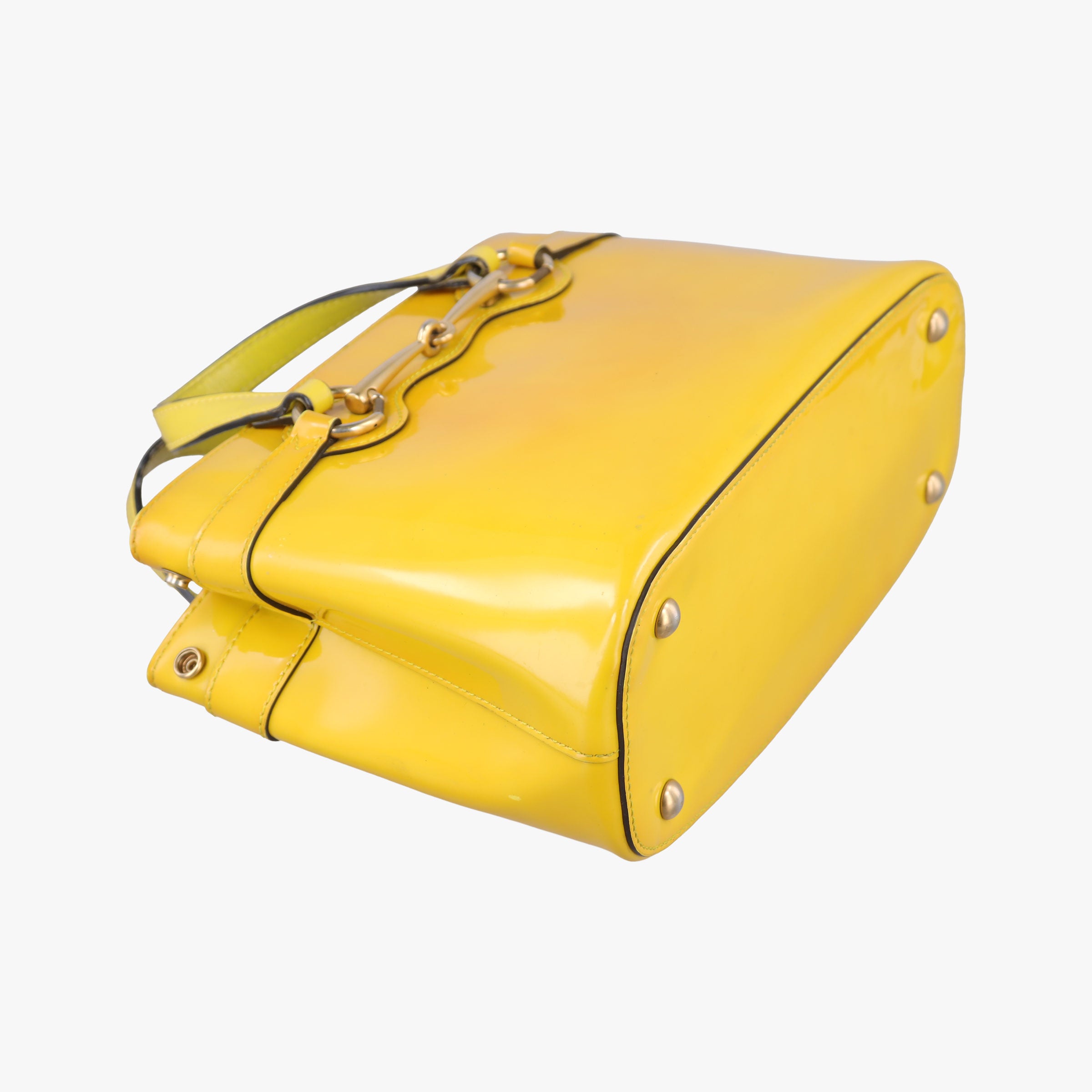 Secondhand Gucci Bright Bit Yellow Patent 371925 handbag | stylenewstar
