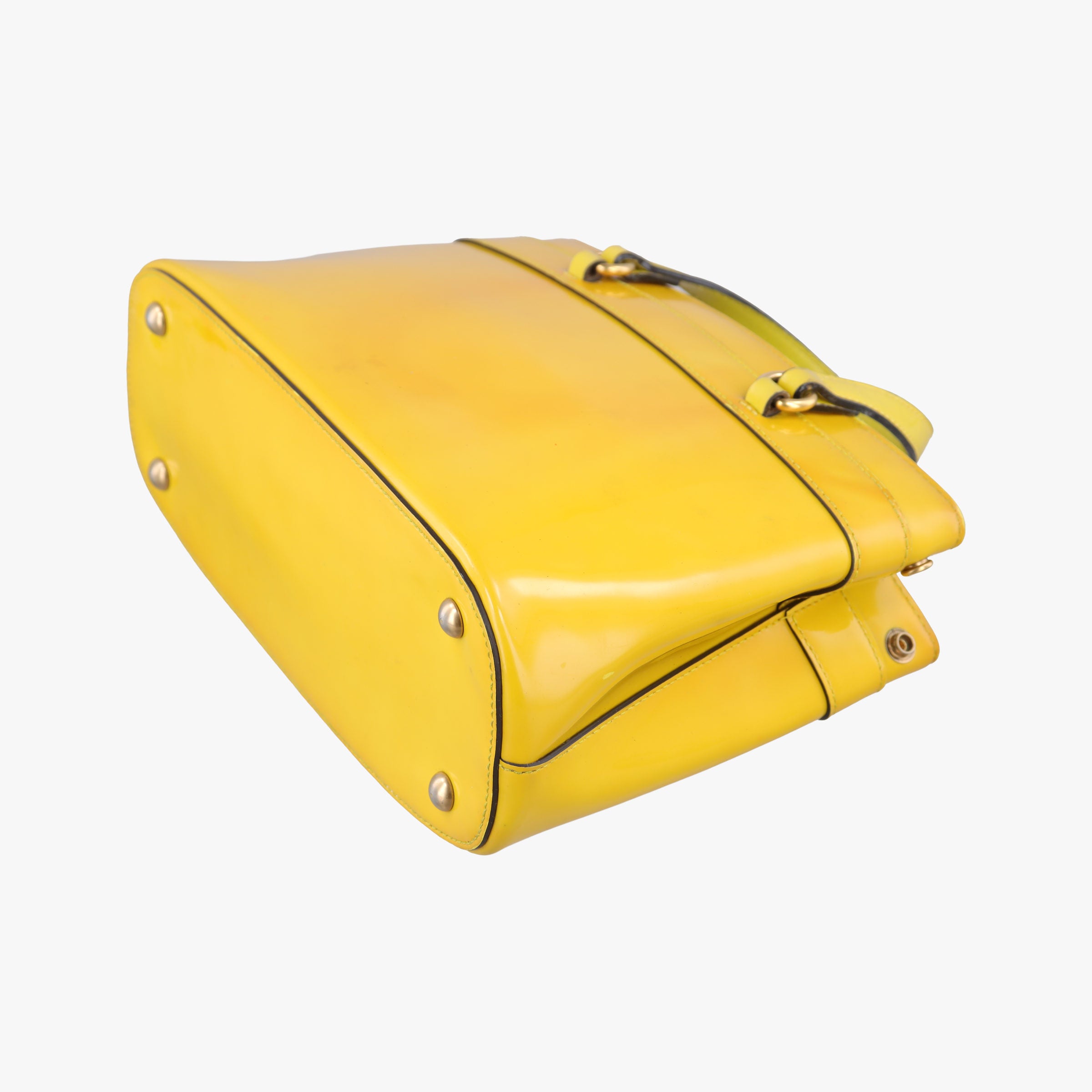 Secondhand Gucci Bright Bit Yellow Patent 371925 handbag | stylenewstar