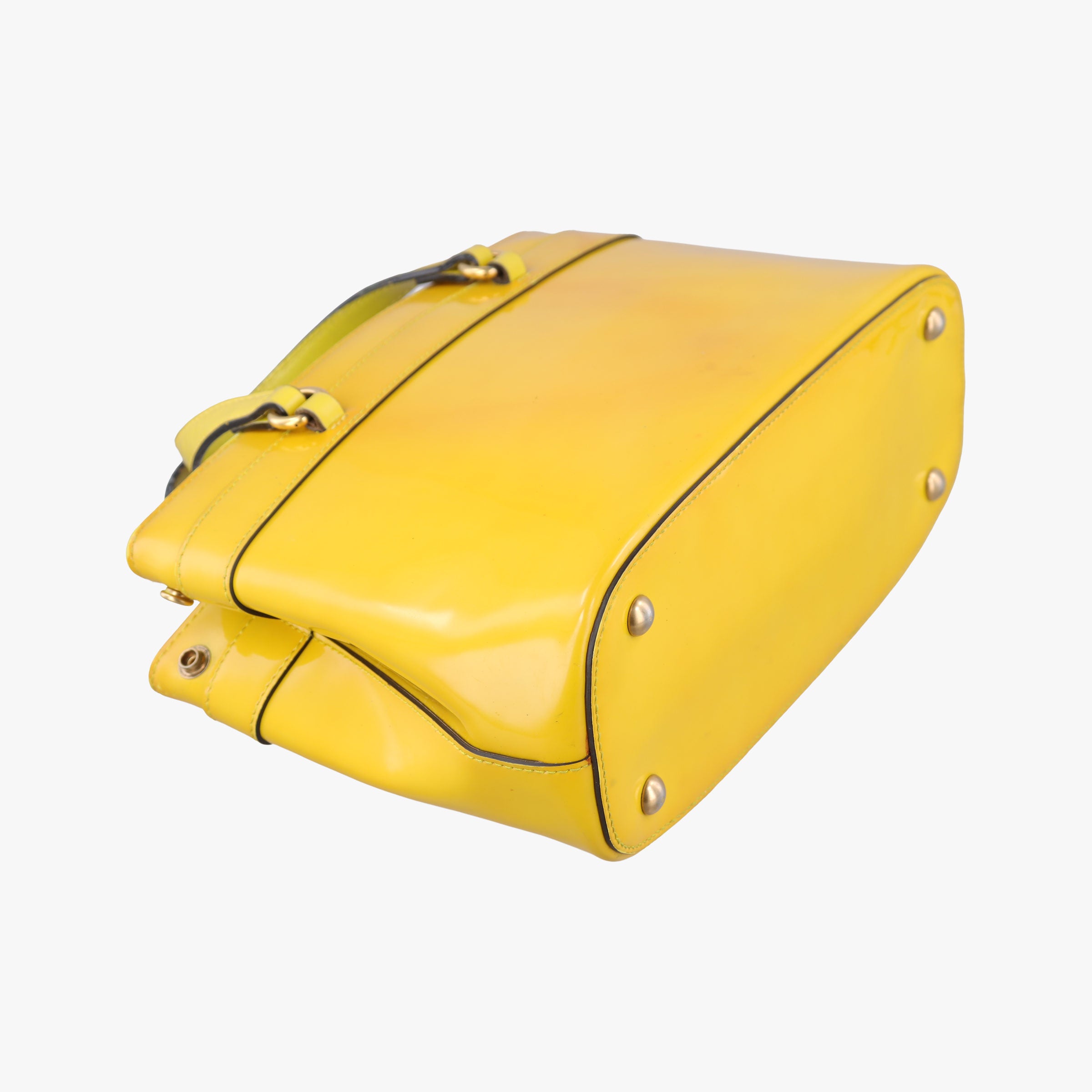 Secondhand Gucci Bright Bit Yellow Patent 371925 handbag | stylenewstar