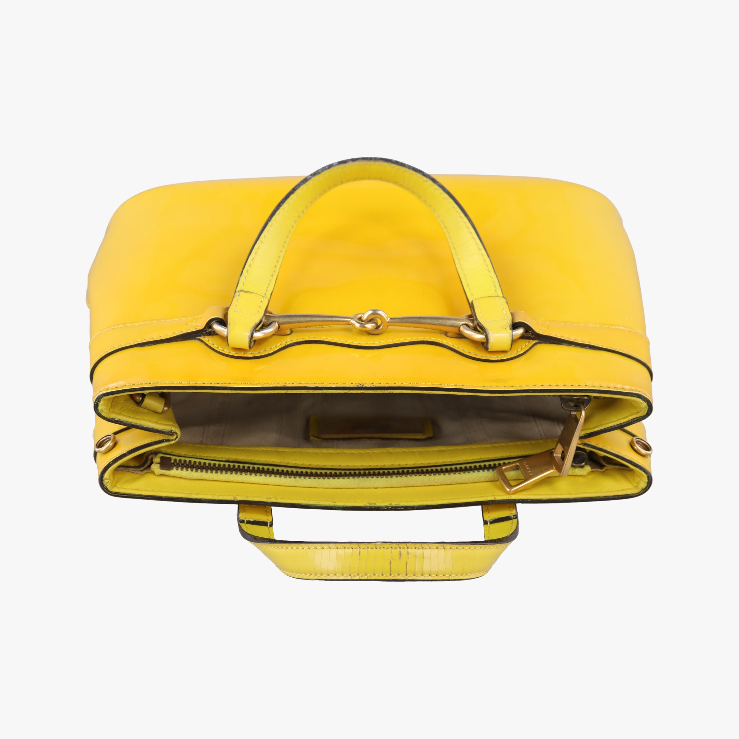 Secondhand Gucci Bright Bit Yellow Patent 371925 handbag | stylenewstar