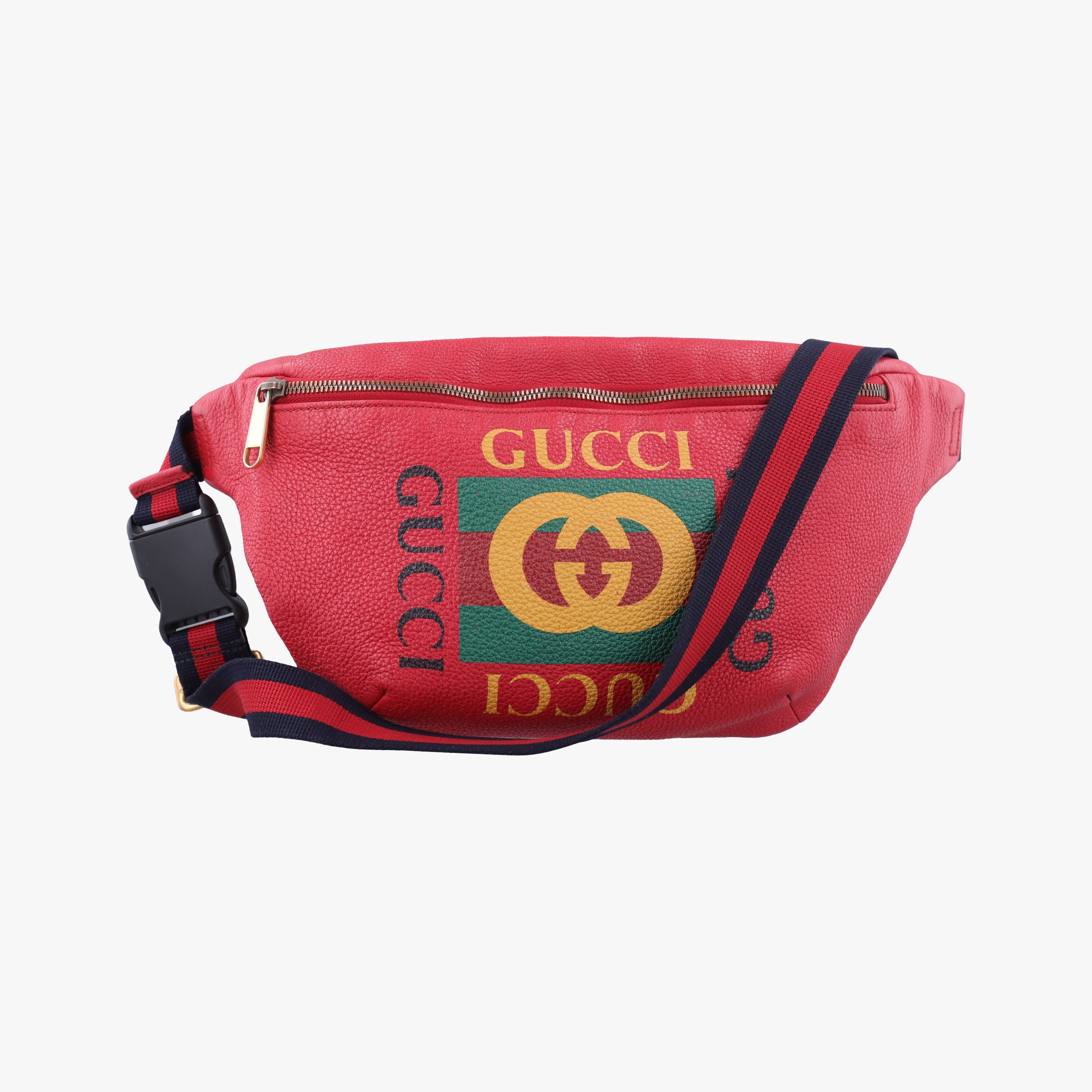 Vintage Gucci Gucci Print Red Leather 493869 bum bag/waist bag | stylenewstar