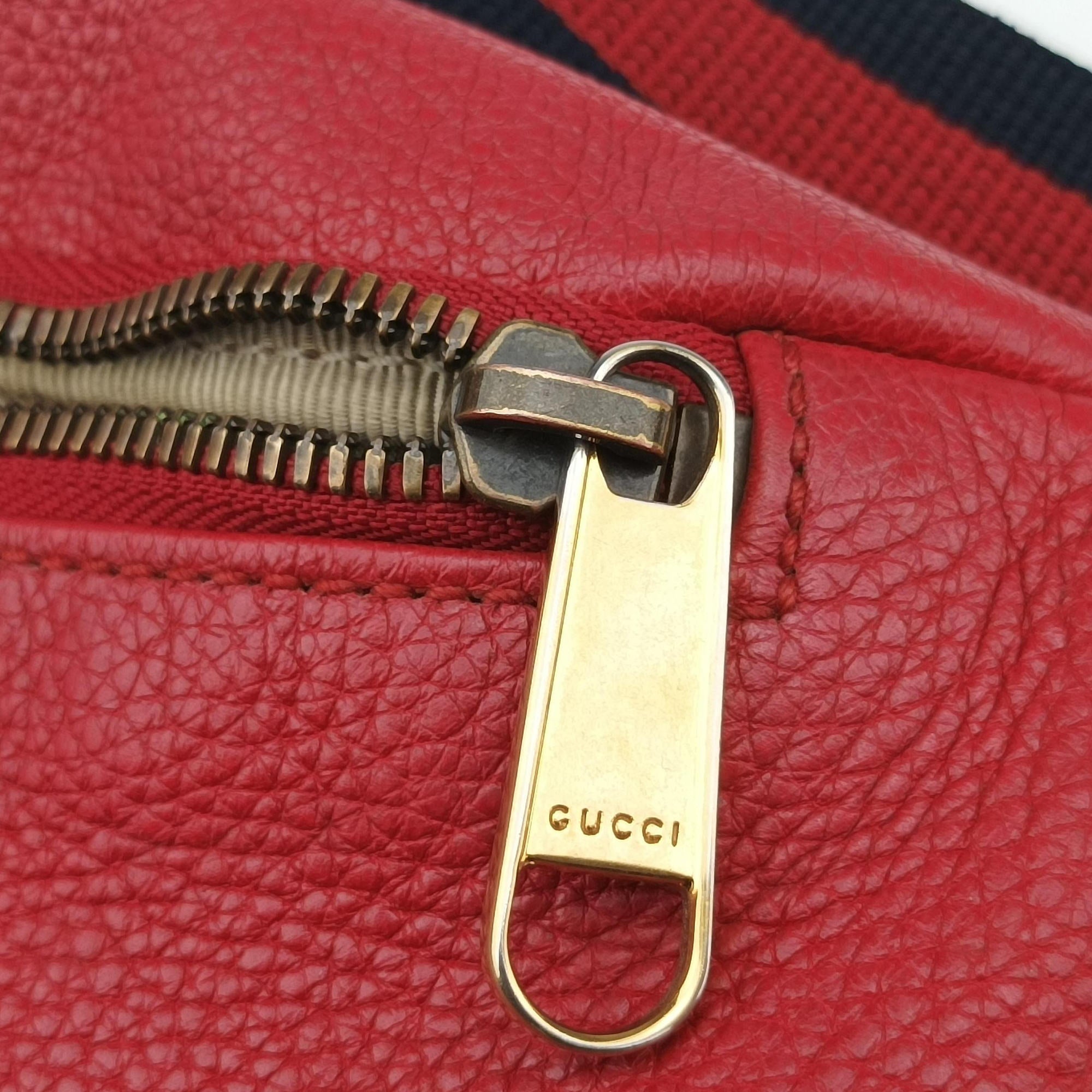 Vintage Gucci Gucci Print Red Leather 493869 bum bag/waist bag | stylenewstar