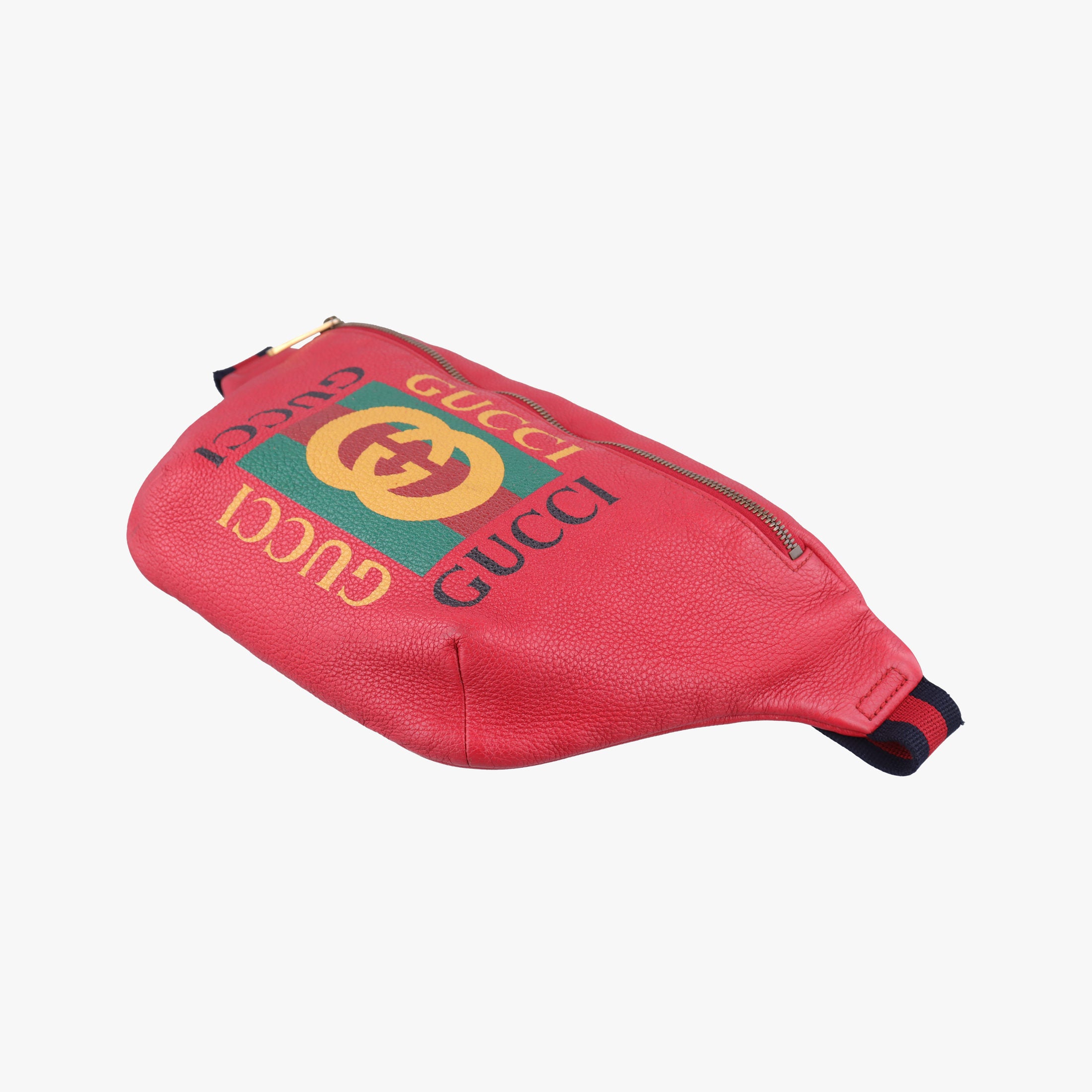 Vintage Gucci Gucci Print Red Leather 493869 bum bag/waist bag | stylenewstar