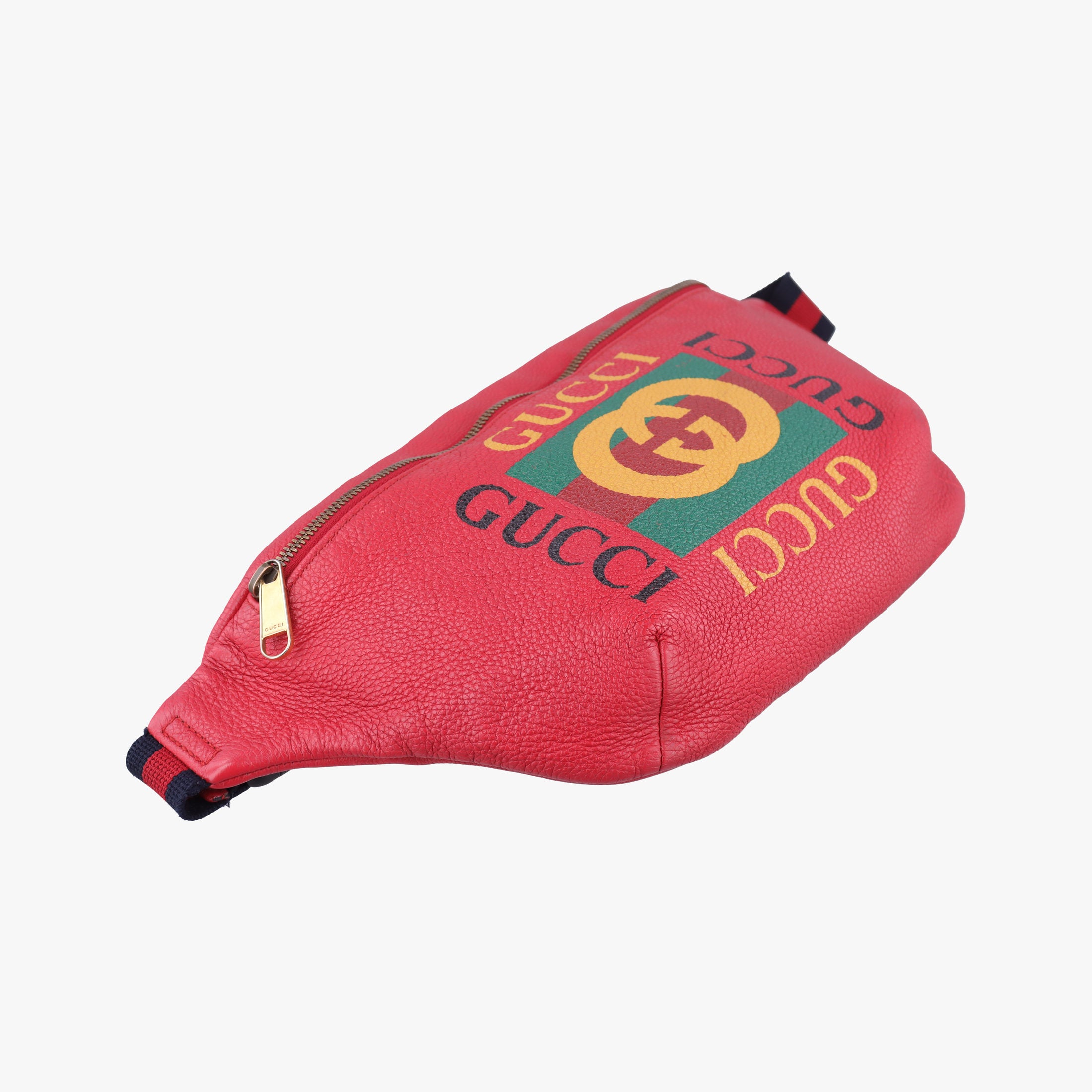 Vintage Gucci Gucci Print Red Leather 493869 bum bag/waist bag | stylenewstar