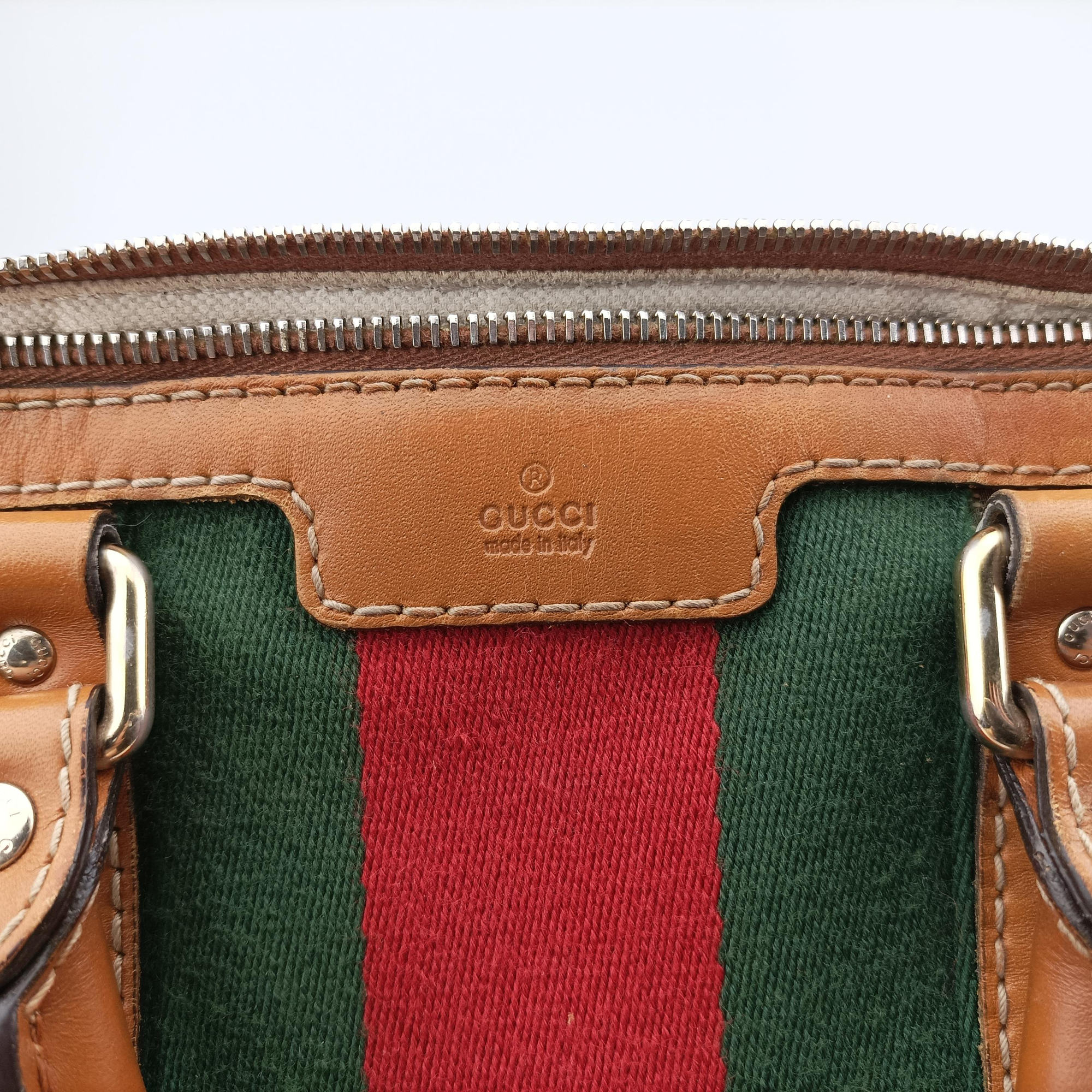 Pre-owned Gucci Sherry Line Multicolour Canvas× Leather 247205 shoulderbag | stylenewstar