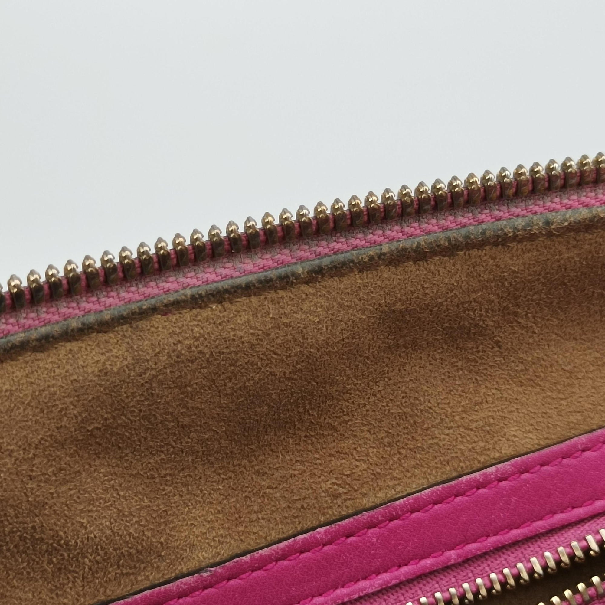 Vintage Gucci GG SUPREME beige×red×pink PVC coated canvas×leather 409529 handbag | stylenewstar
