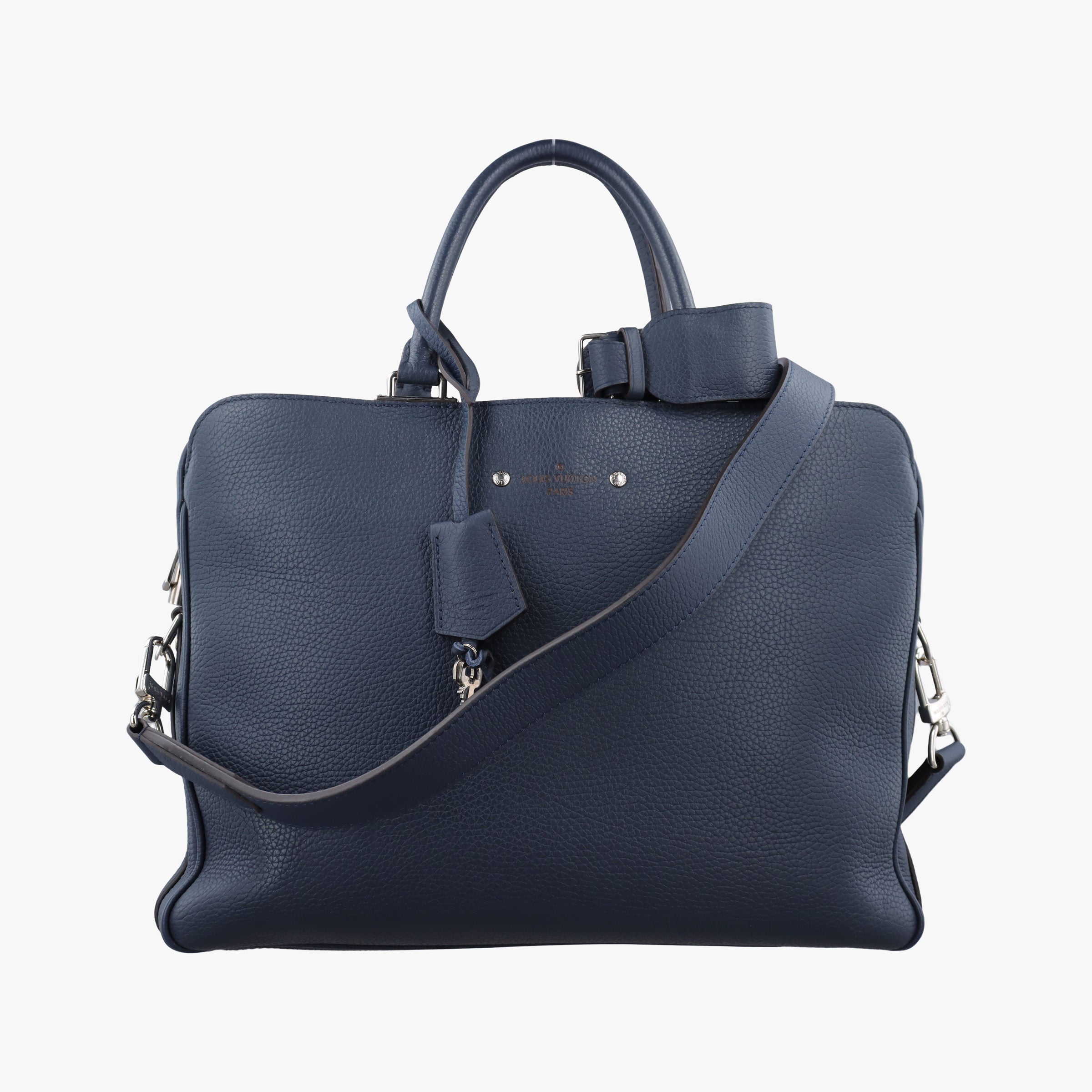 Pre-owned Louis Vuitton Armand Briefcase MM Navy Taurillon leather M54380 shoulderbag | stylenewstar