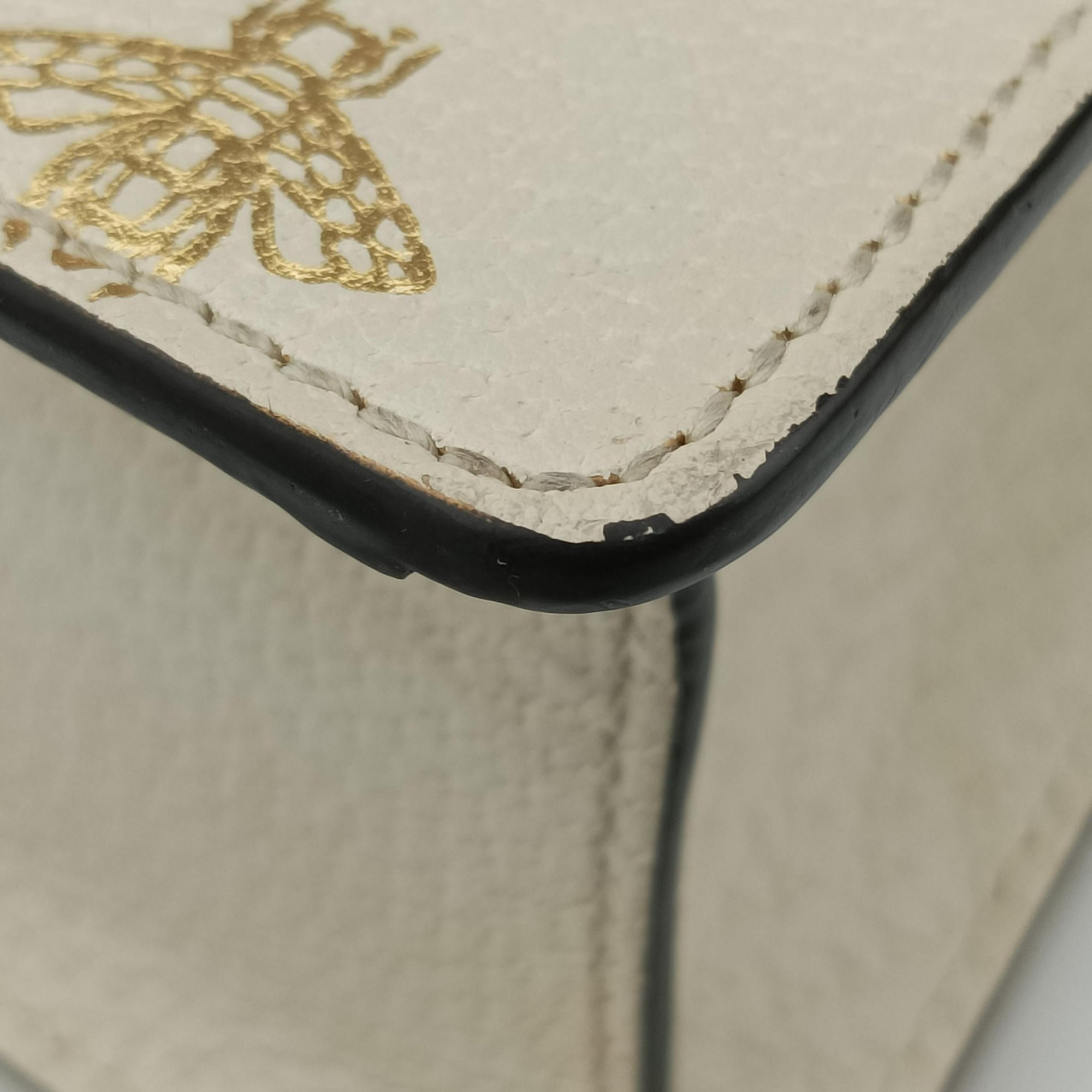 Pre-owned Gucci Sylvie Ivory×navy×red Leather 470270 shoulderbag | stylenewstar