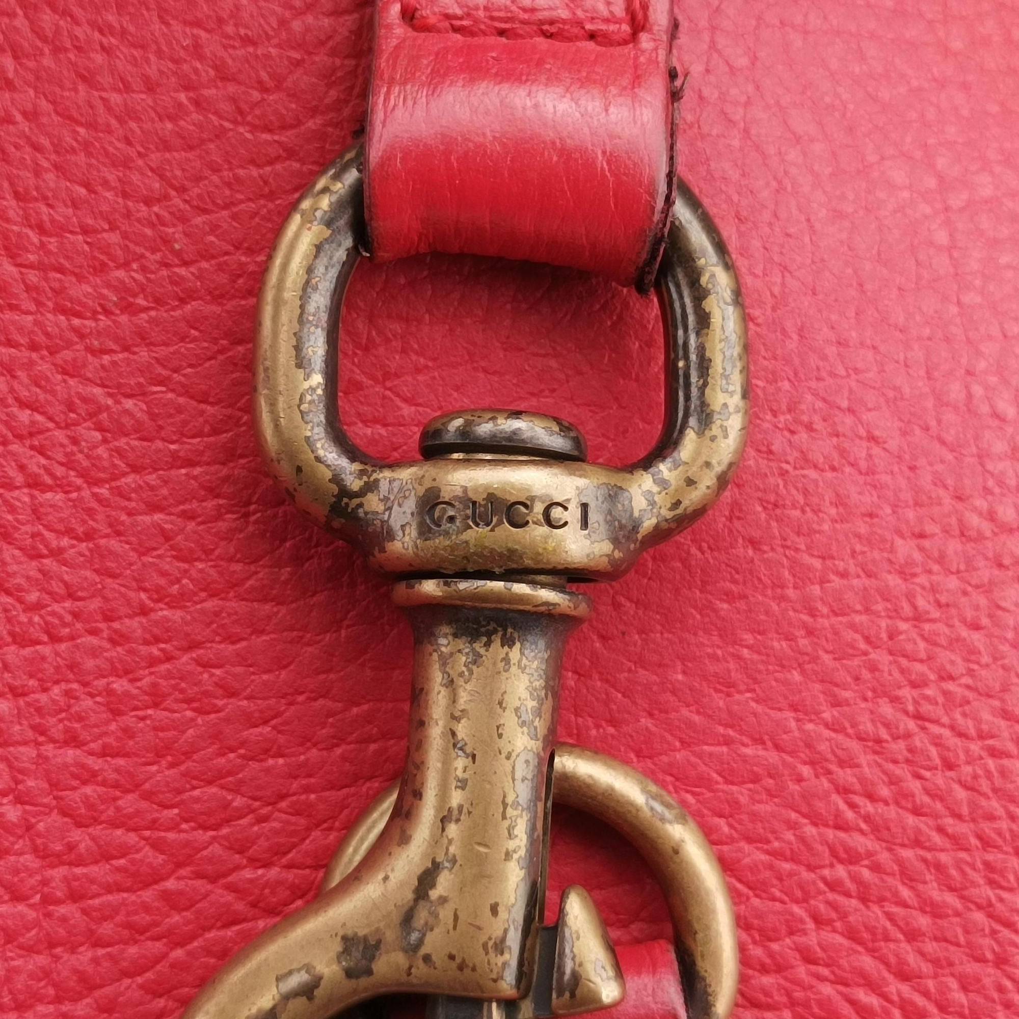 Pre-owned Gucci New Jackie Red Leather 265699 handbag | stylenewstar
