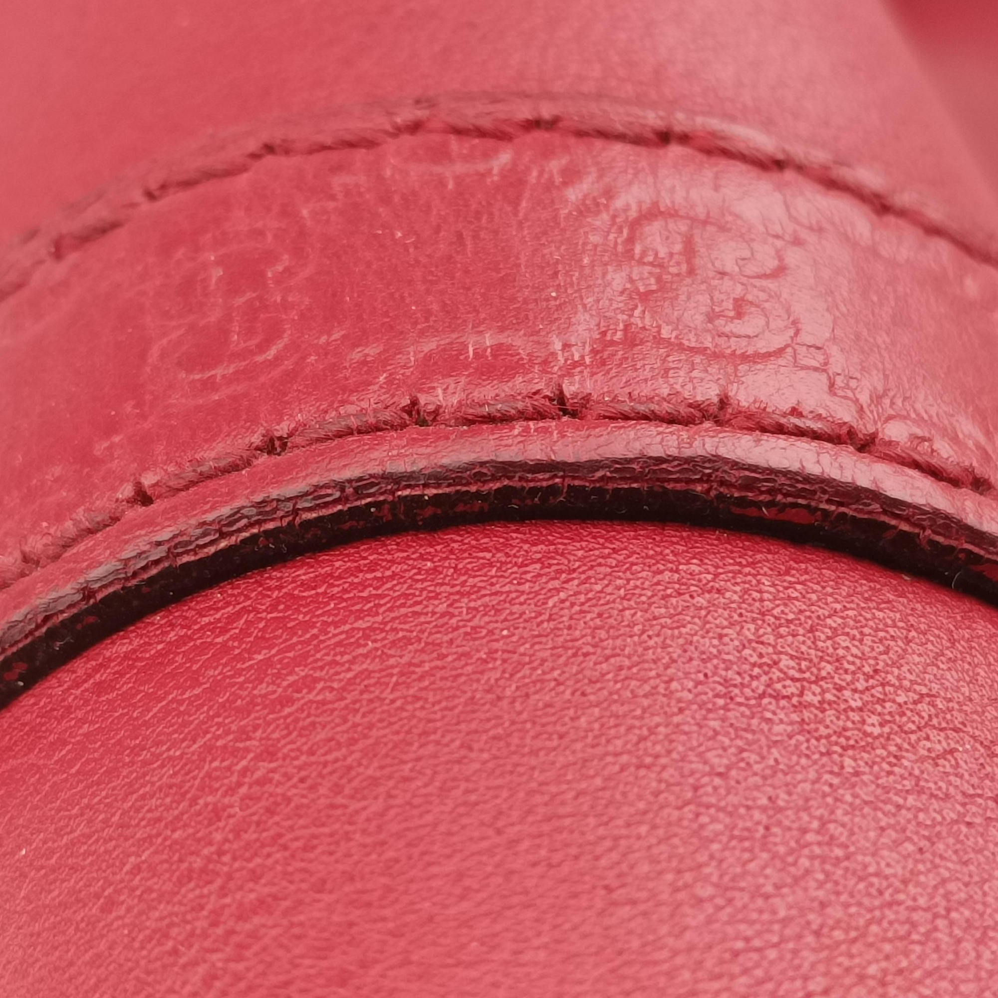 Pre-owned Gucci Sherry Line Red Leather 247205 shoulderbag | stylenewstar