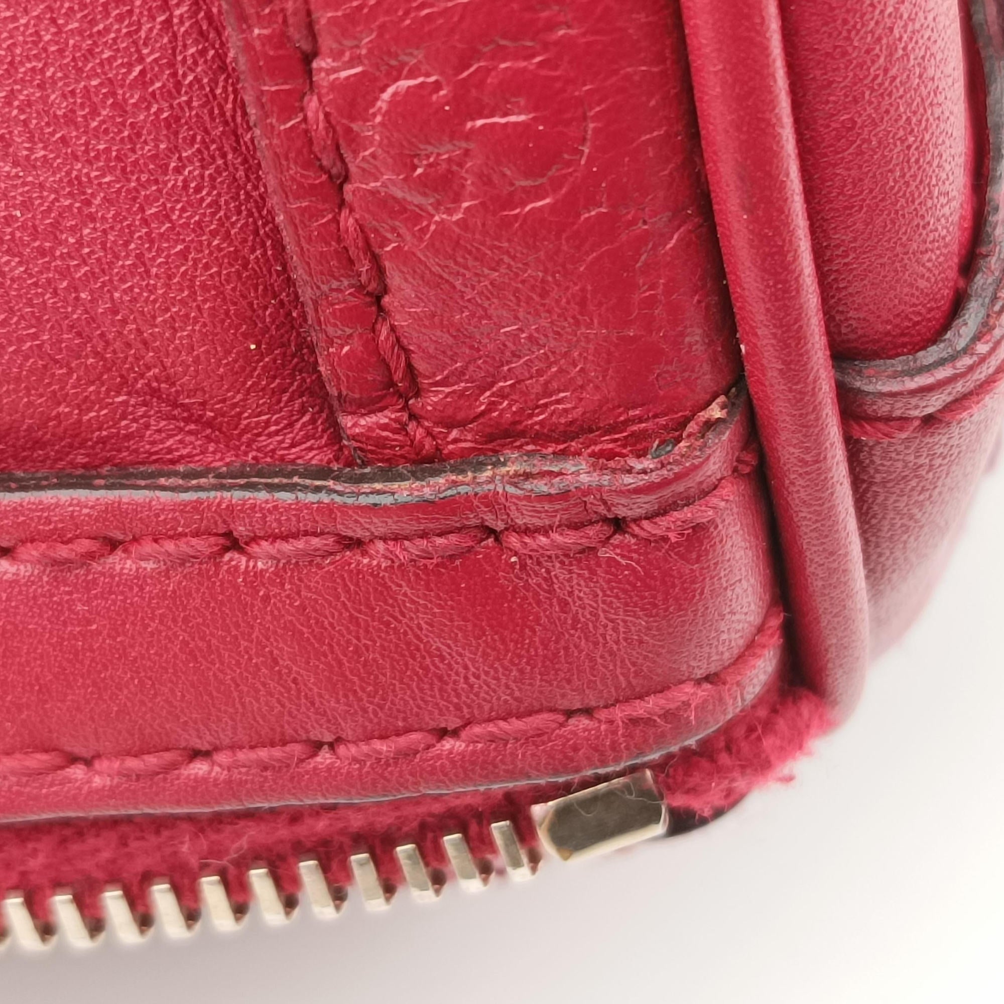 Pre-owned Gucci Sherry Line Red Leather 247205 shoulderbag | stylenewstar
