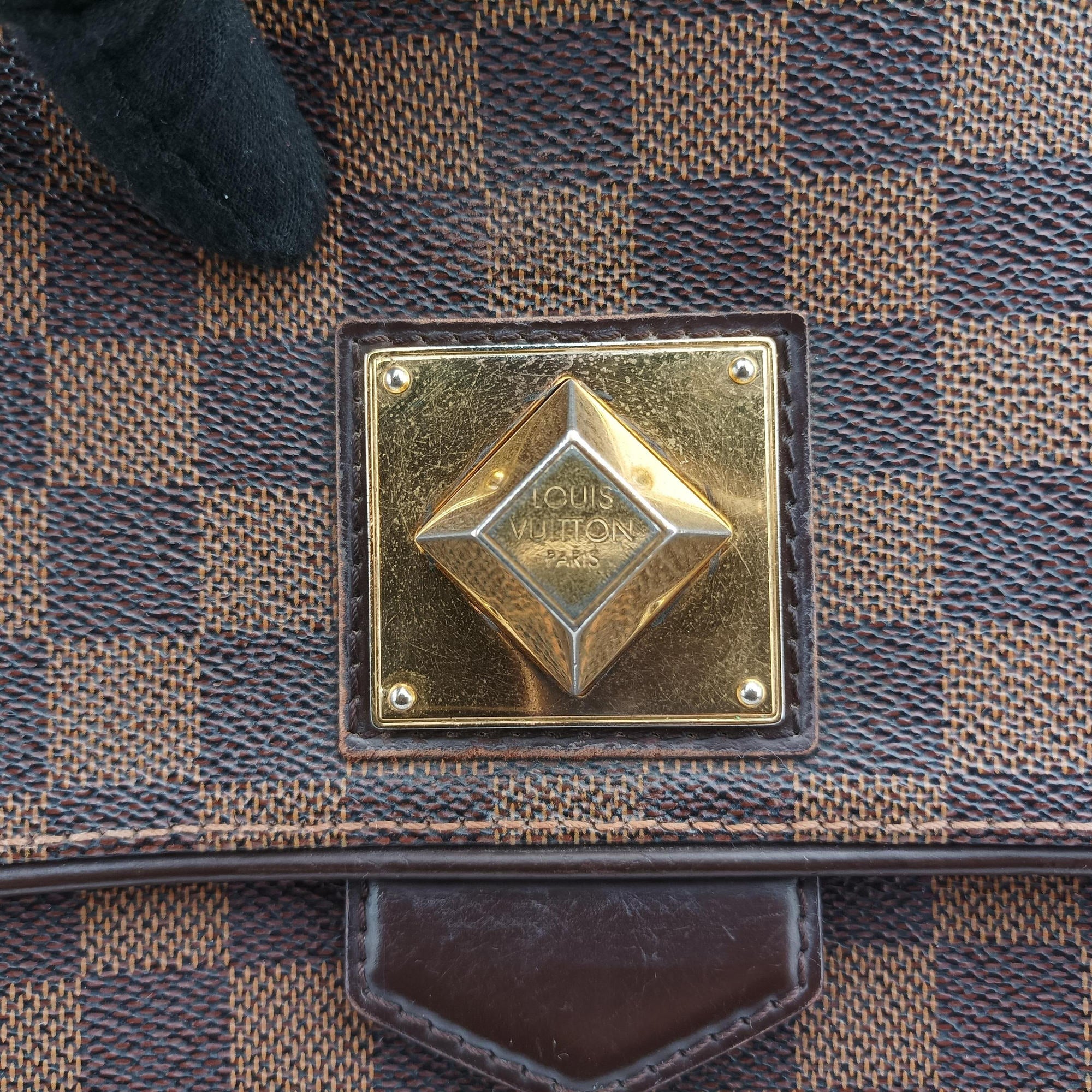Pre-owned Louis Vuitton BERGAMO MM EBENE Damier Canvas N41168 shoulderbag | stylenewstar