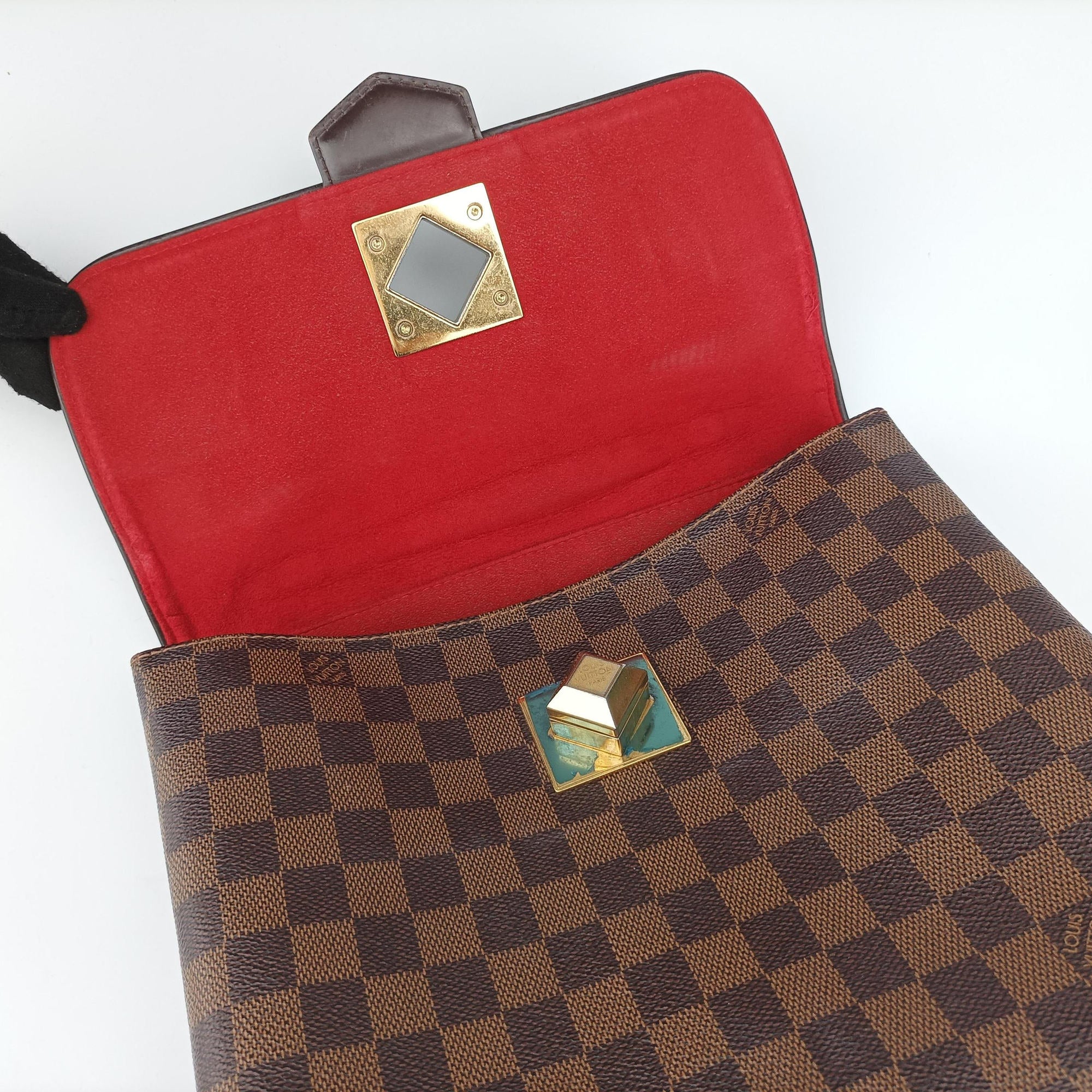 Pre-owned Louis Vuitton BERGAMO MM EBENE Damier Canvas N41168 shoulderbag | stylenewstar