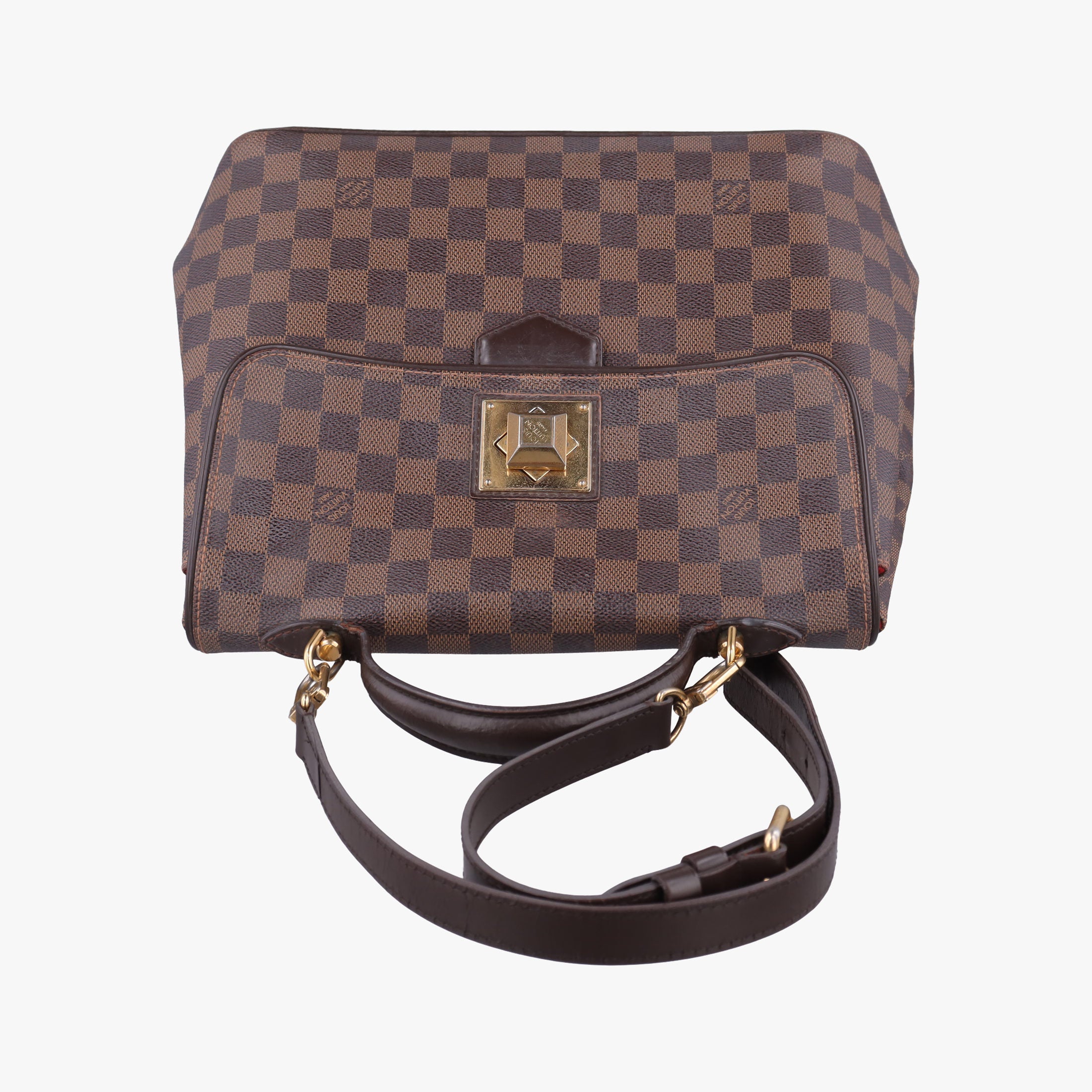 Pre-owned Louis Vuitton BERGAMO MM EBENE Damier Canvas N41168 shoulderbag | stylenewstar