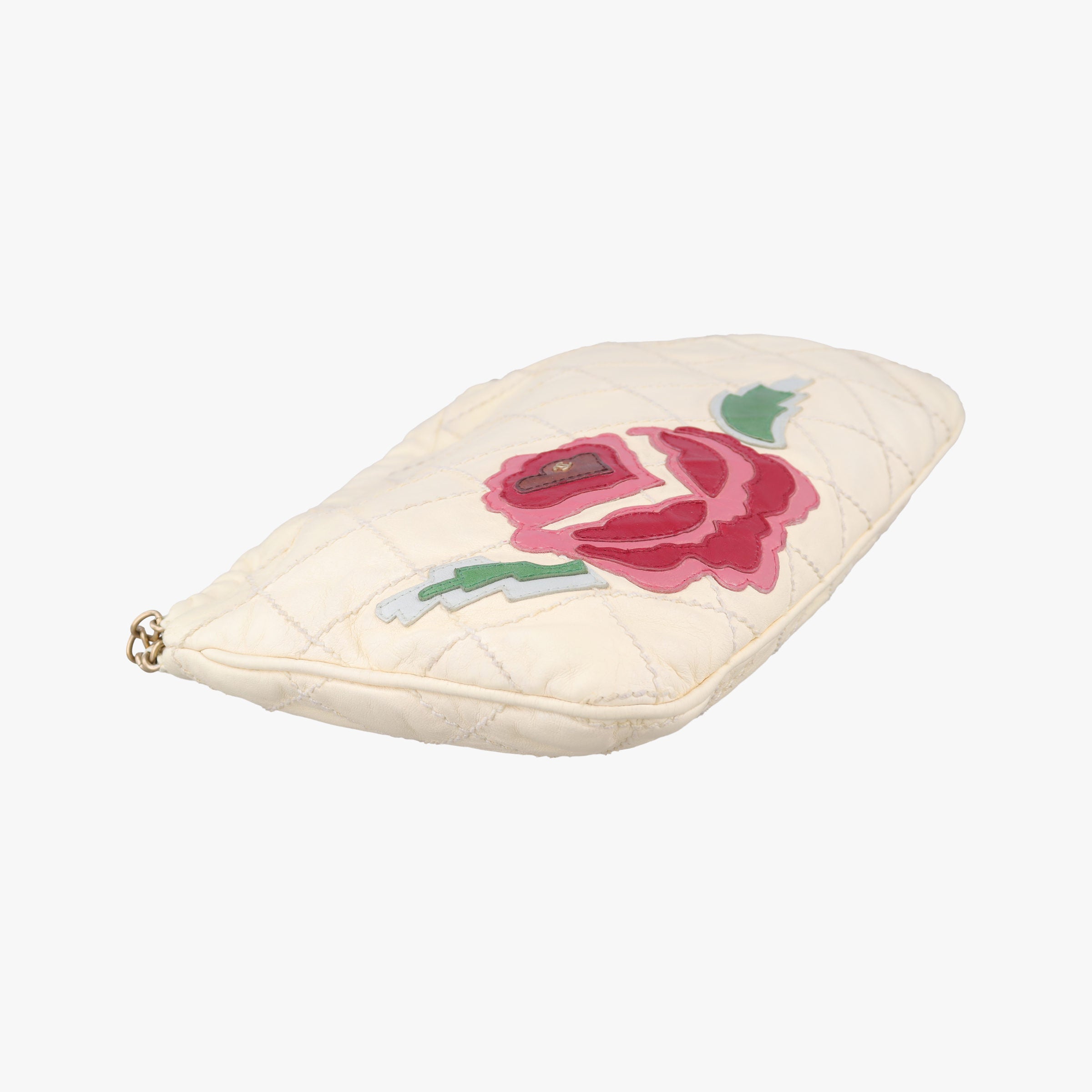 Pre-owned Chanel Wild Stitch Camellia Cream lambskin A25484 shoulderbag | stylenewstar