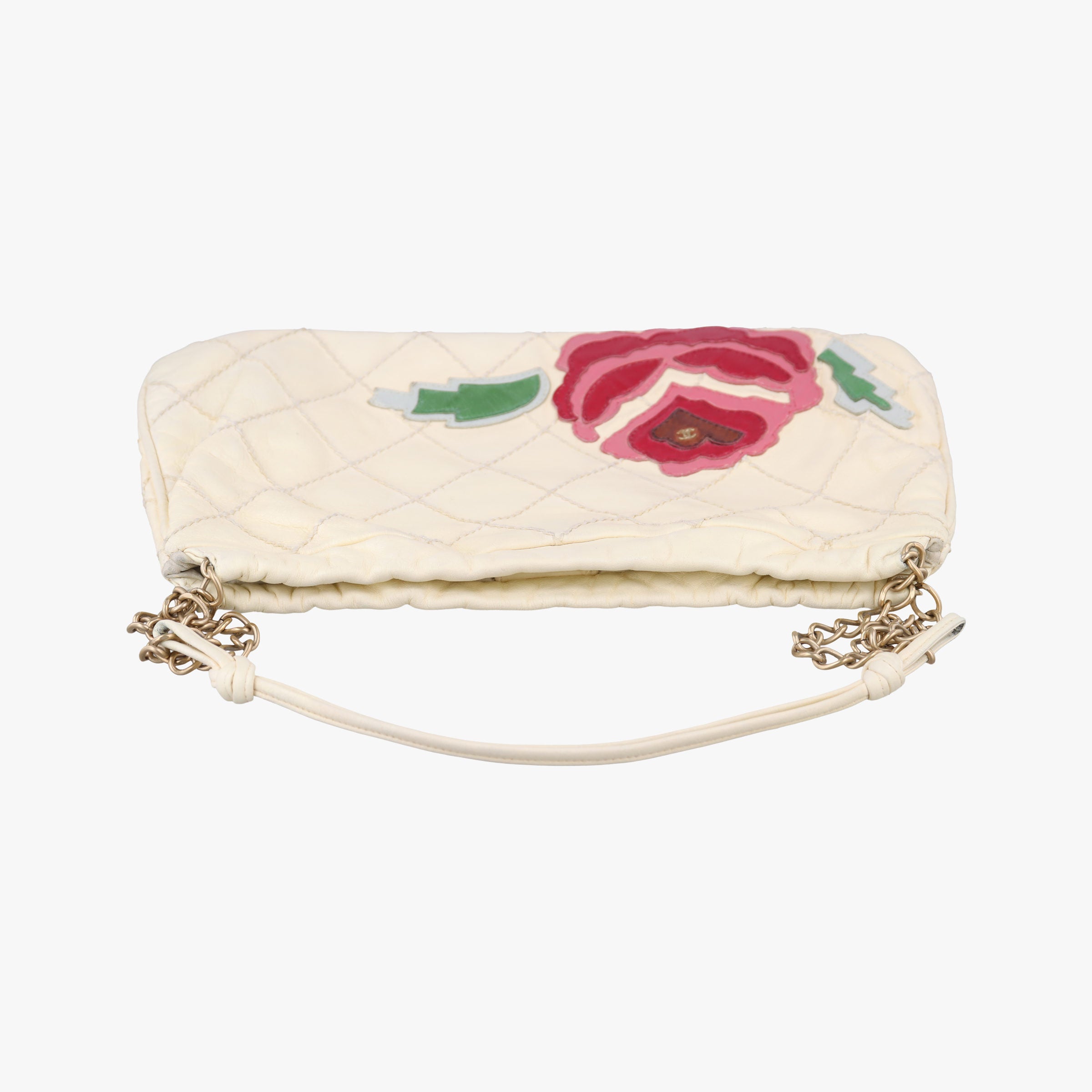 Pre-owned Chanel Wild Stitch Camellia Cream lambskin A25484 shoulderbag | stylenewstar