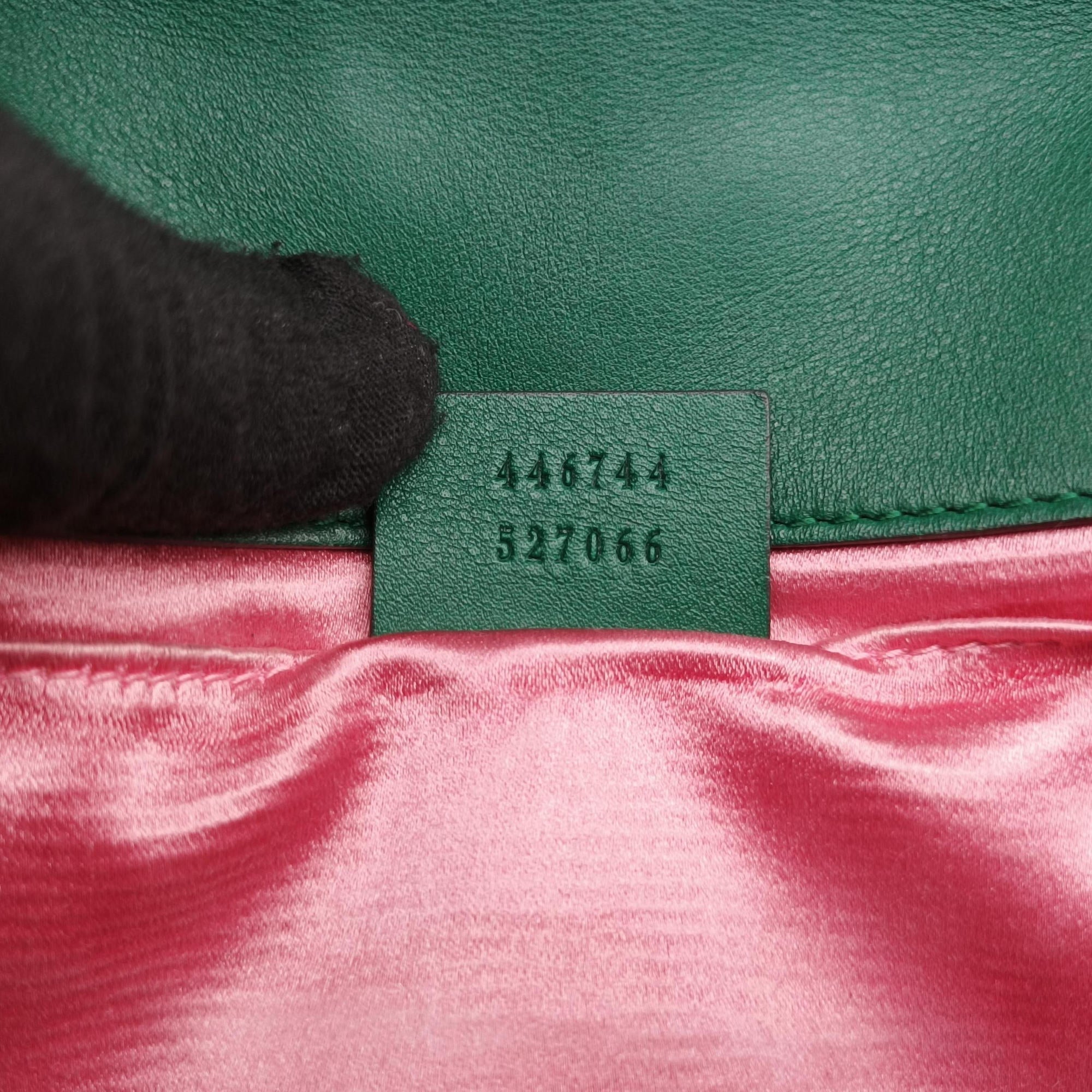 Pre-owned Gucci GG Marmont Green velour 446744 shoulderbag | stylenewstar