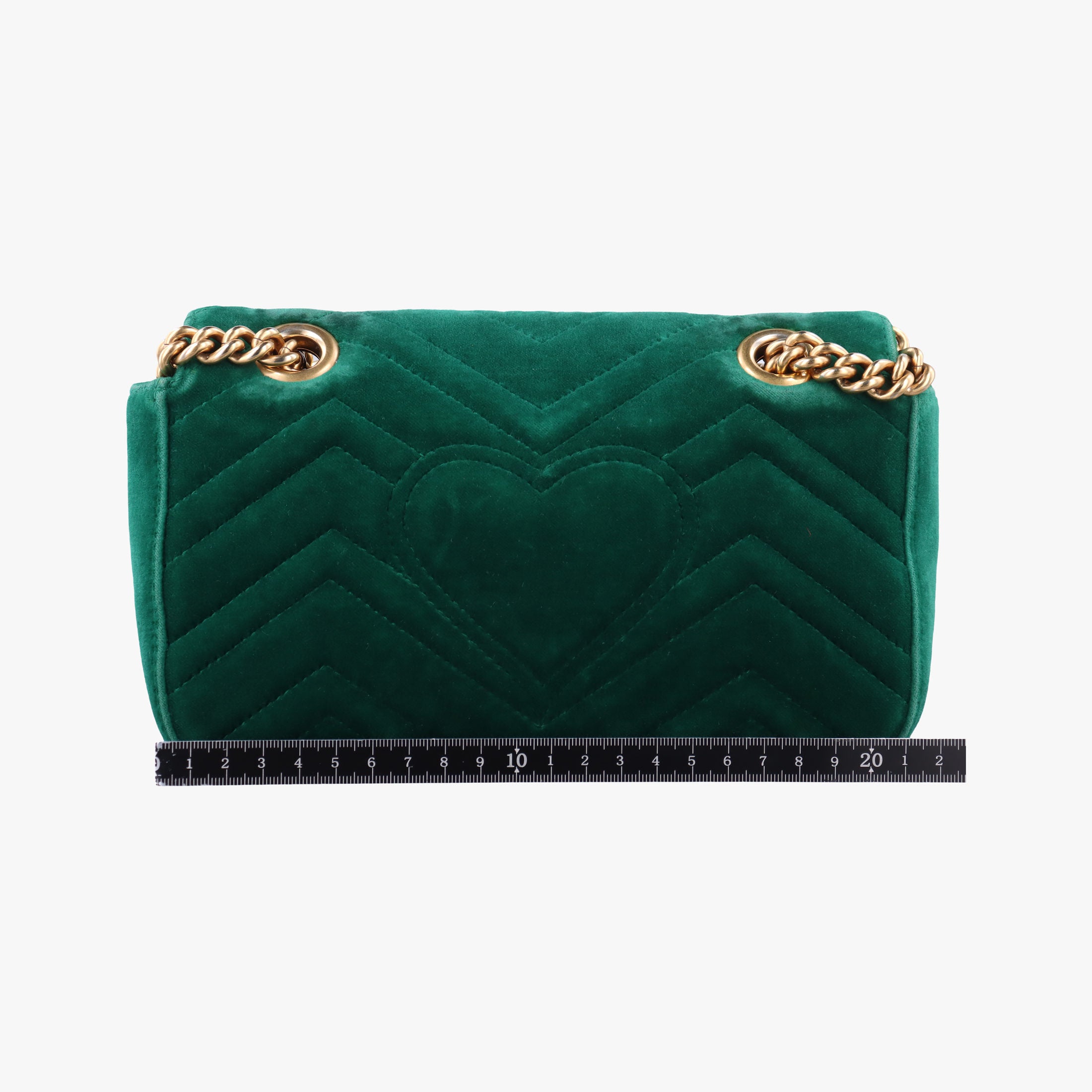 Pre-owned Gucci GG Marmont Green velour 446744 shoulderbag | stylenewstar